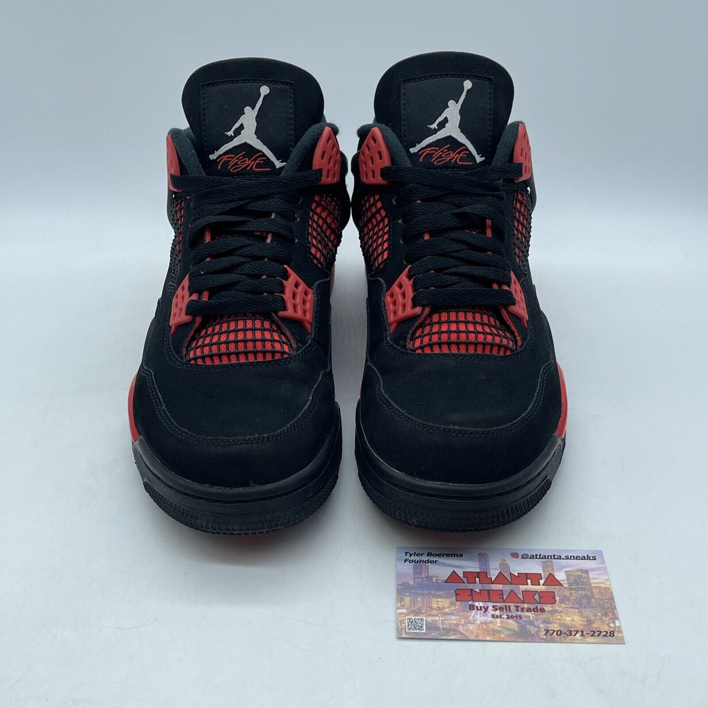 Size 8.5 - Jordan 4 Retro Mid Red Thunder Red Black White Suede (CT8527-016)