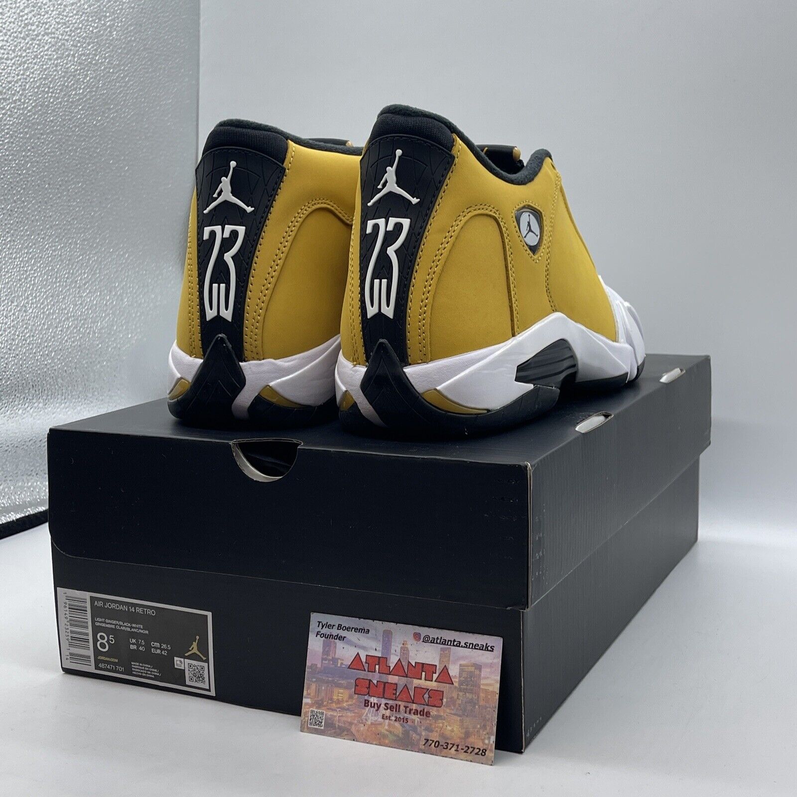 Size 8.5 - Jordan 14 Retro Light Ginger 2022 Yellow Suede Leather (487471-701)