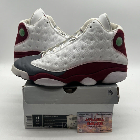 Size 11 - Air Jordan 13 Retro 2005 Grey Toe White Leather Maroon (310004-161)