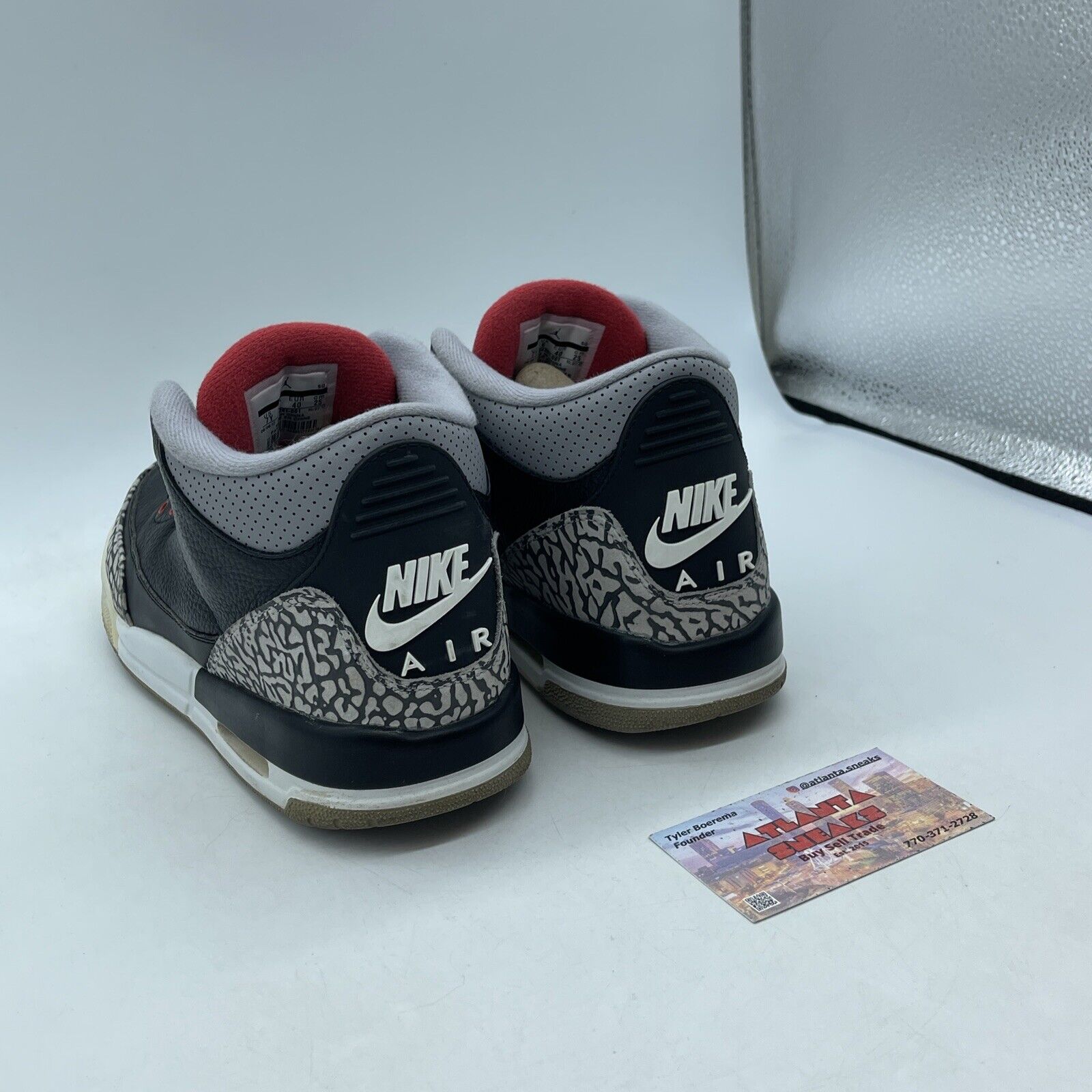 Size 7Y (GS) - Jordan 3 Retro OG 2018 Mid Black Cement Leather (854261-001)