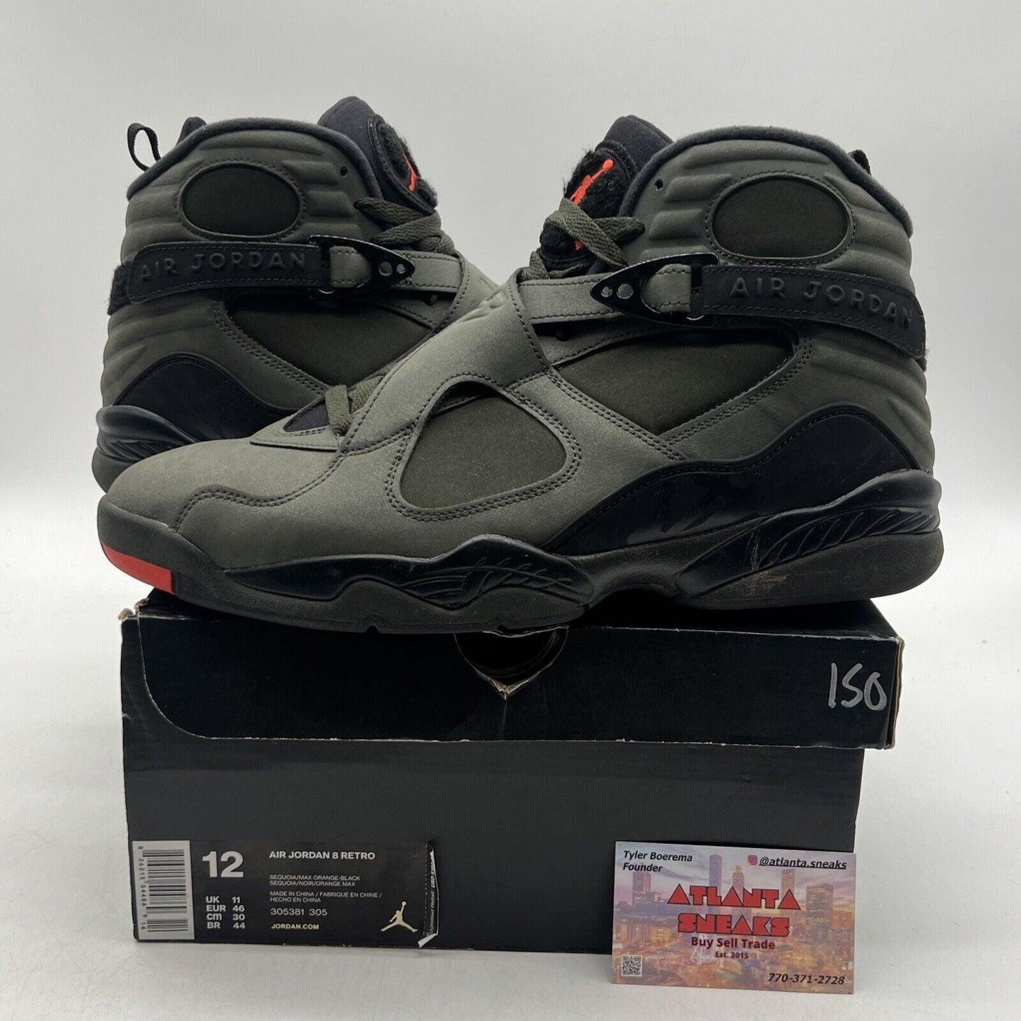 Size 12 - Air Jordan 8 Retro Take Flight Black Red (305381-305)