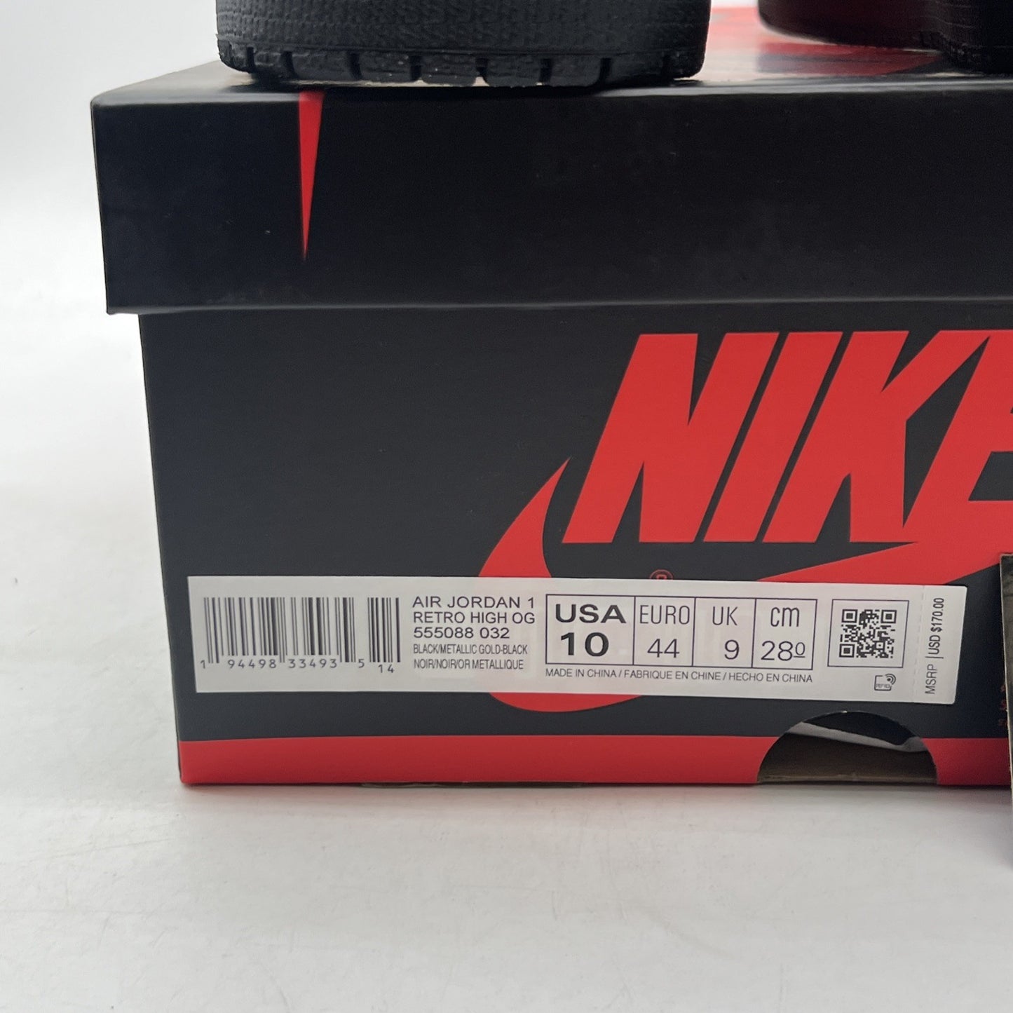 Size 10 - Air Jordan 1 Black 2020 (555088-032)