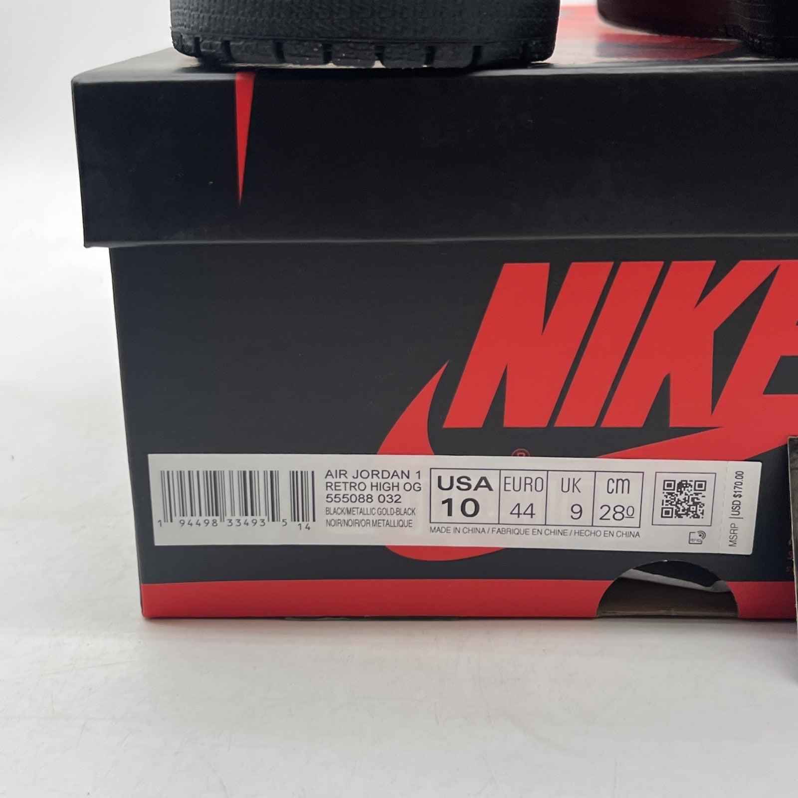 Size 10 - Air Jordan 1 Black 2020 (555088-032)