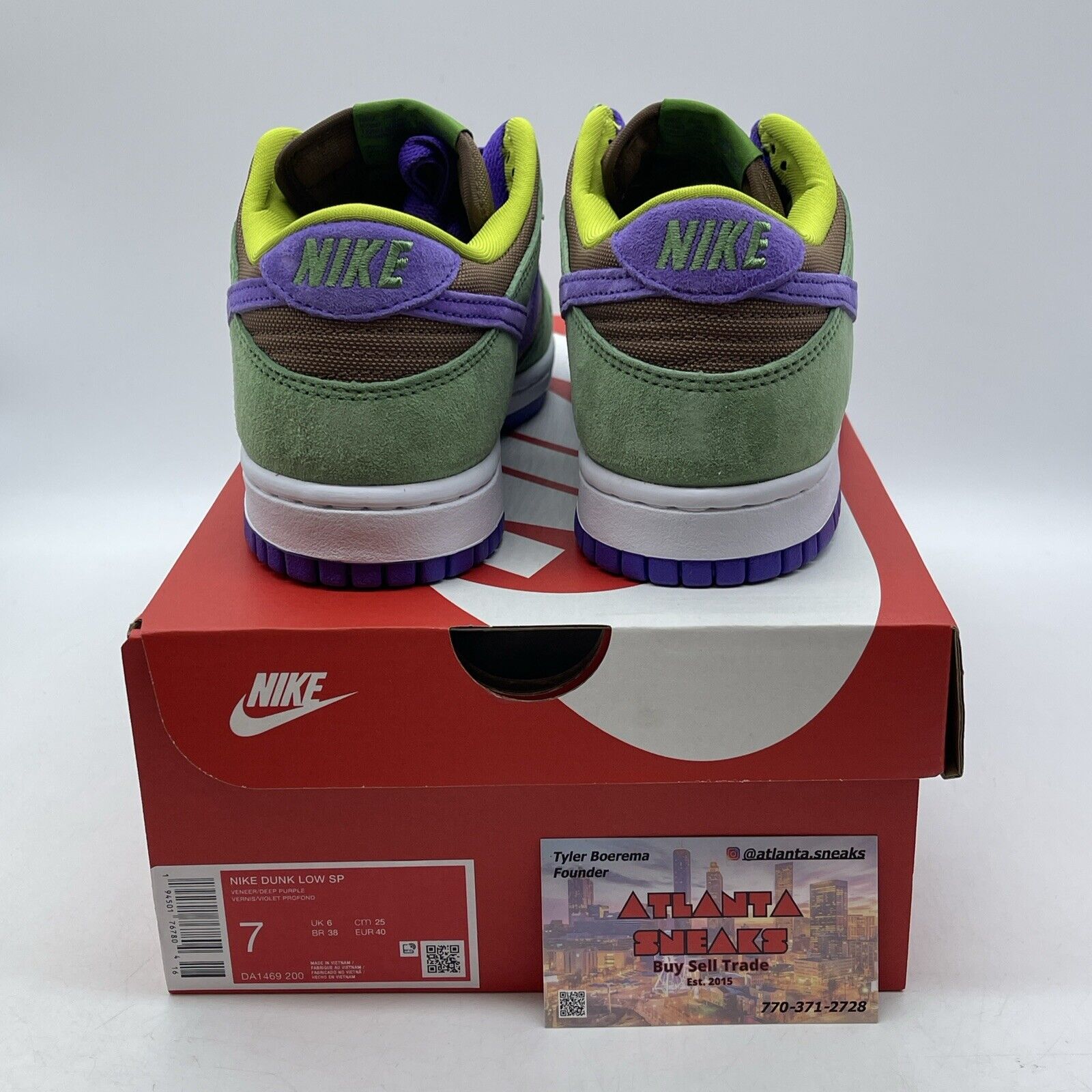Size 7 - Nike Dunk SP Retro 2020 Low Veneer Green White Purple (DA1469-200)