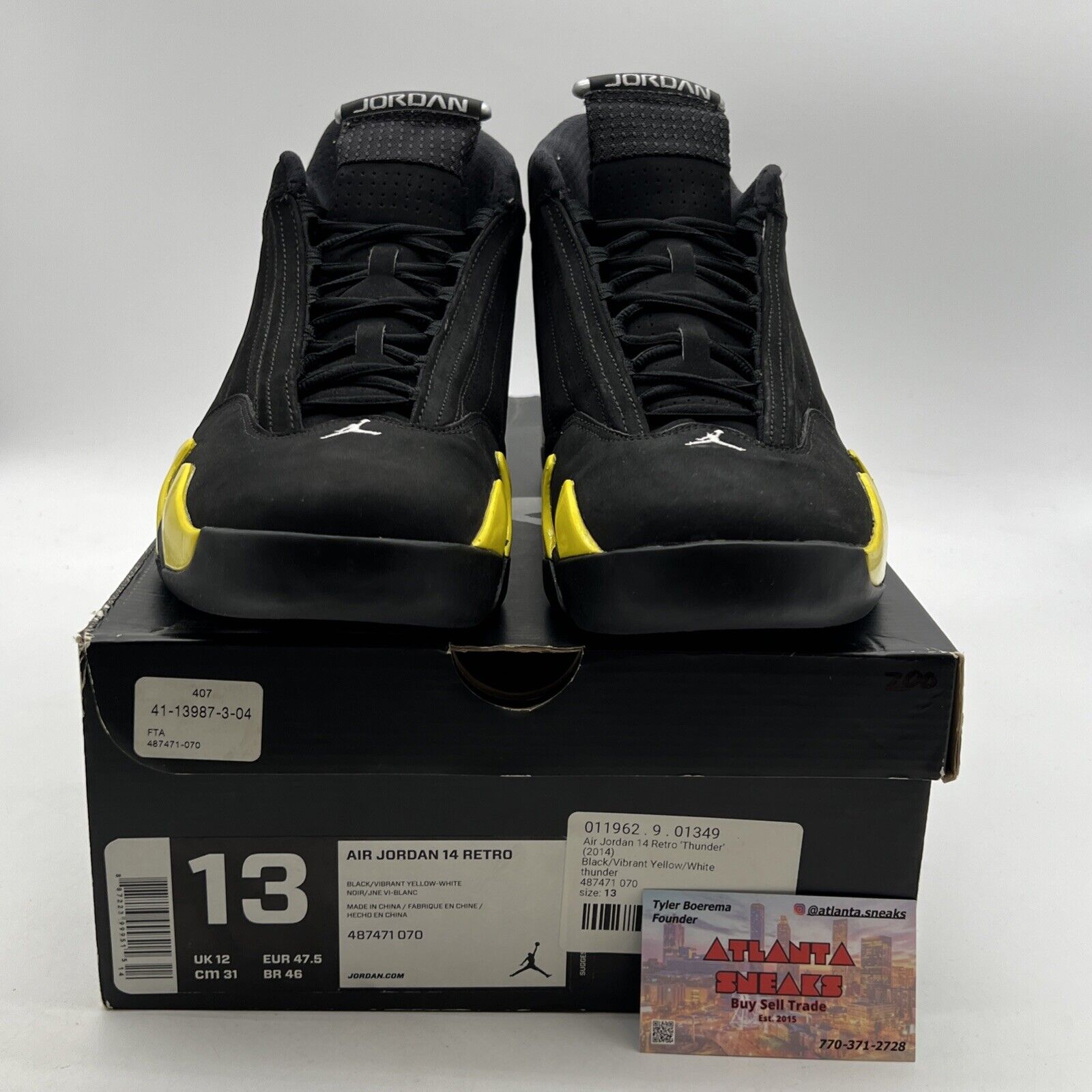 Size 13 - Air Jordan 14 Retro Thunder (487471-070)