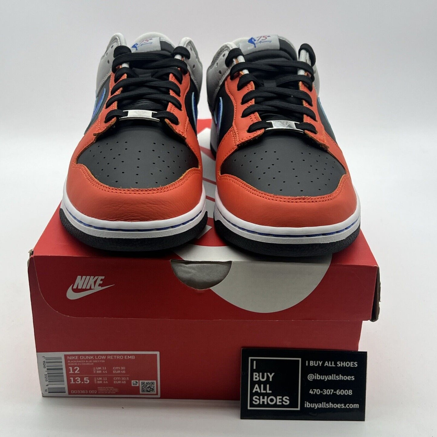 Size 12 - Nike NBA x Dunk EMB Low 75th Anniversary - Knicks (DD3363-002)