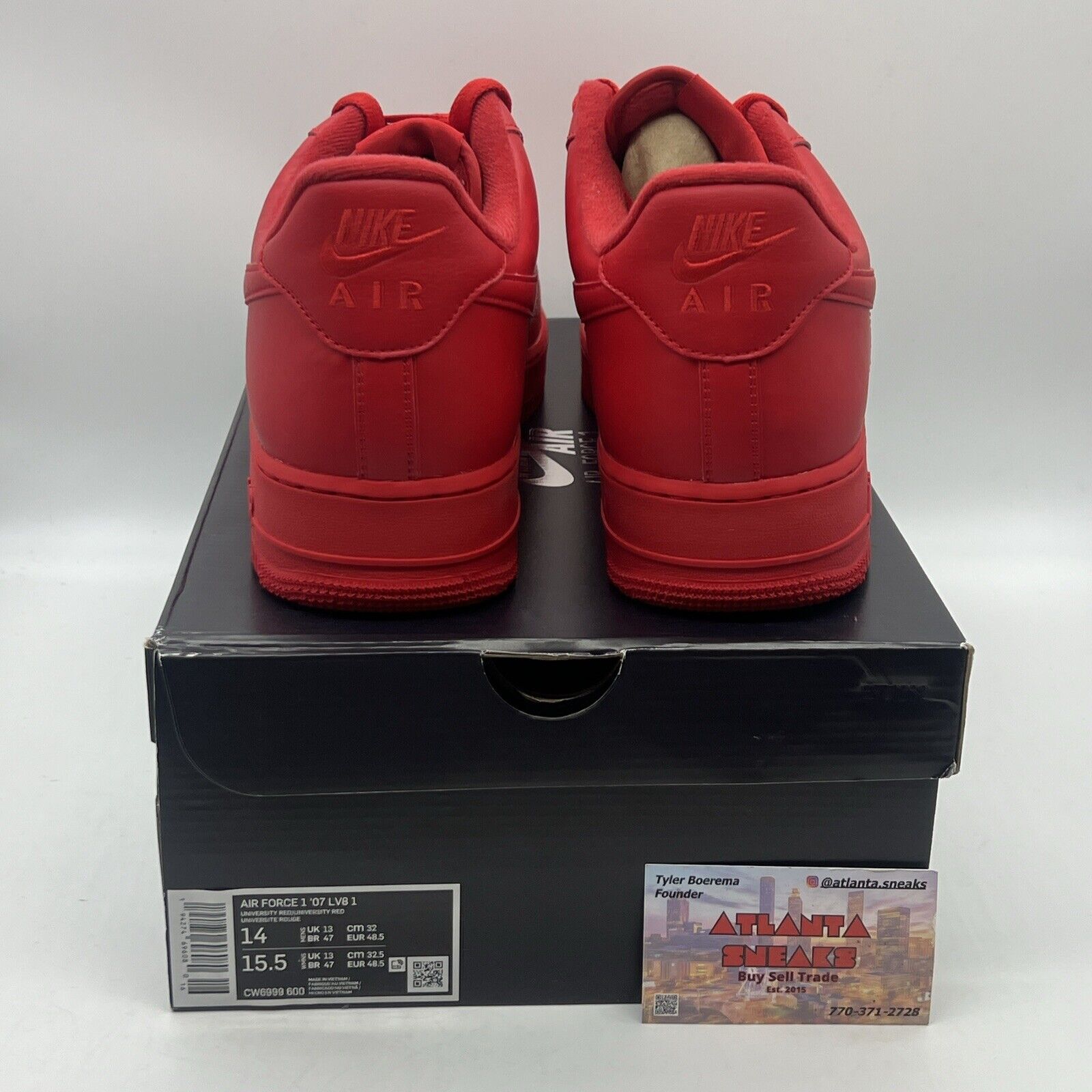 Size 14 - Nike Air Force 1 Low Triple Red Brand New Og All Leather DS