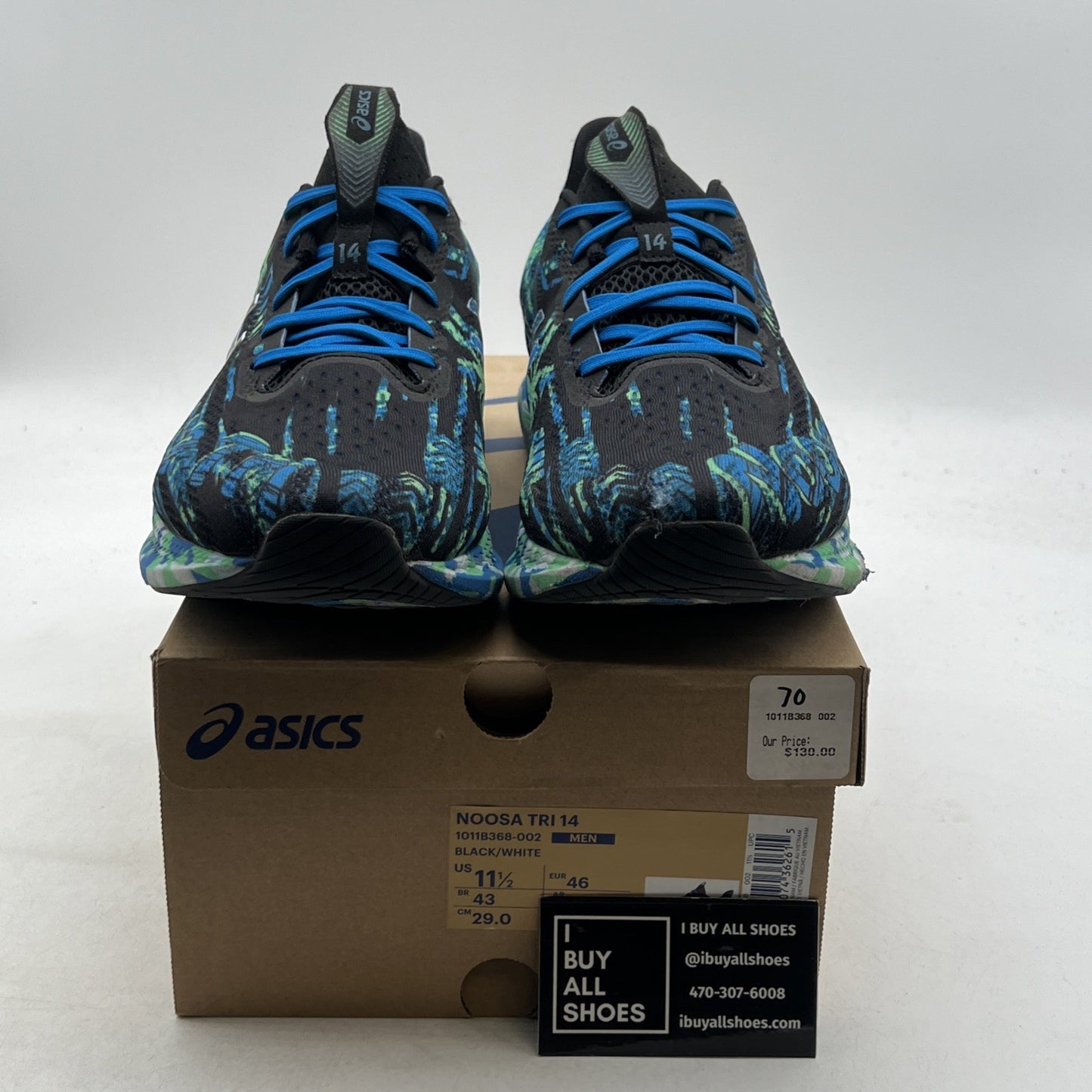 Size 11.5 - Asics Noosa Tri 14 Tropical - Black White (1011B368-002)