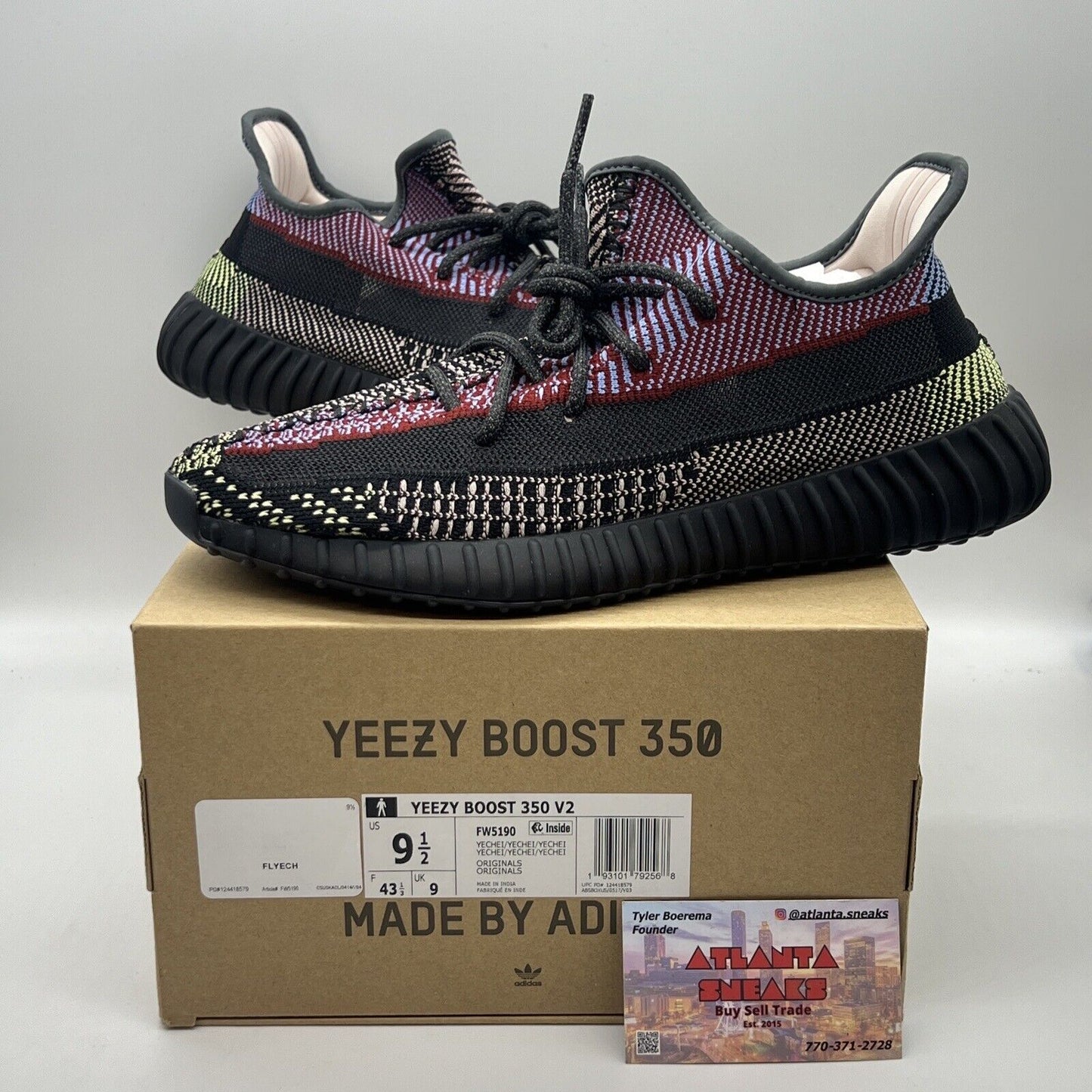 Size 9.5 - adidas Yeezy Boost 350 V2 Yecheil Non-Reflective Brand New Og All