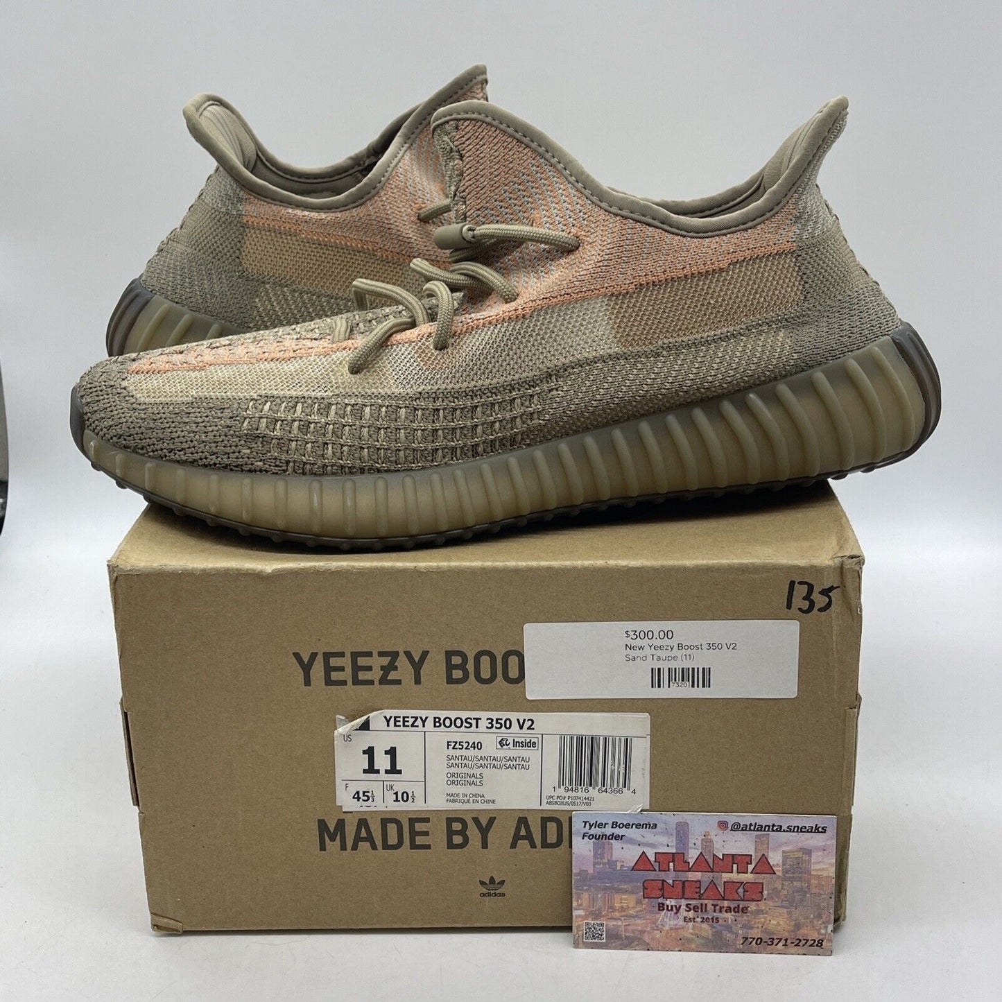 Size 11 - Yeezy Boost 350 V2 Sand Taupe Brown Orange Suede Leather (FZ5240)