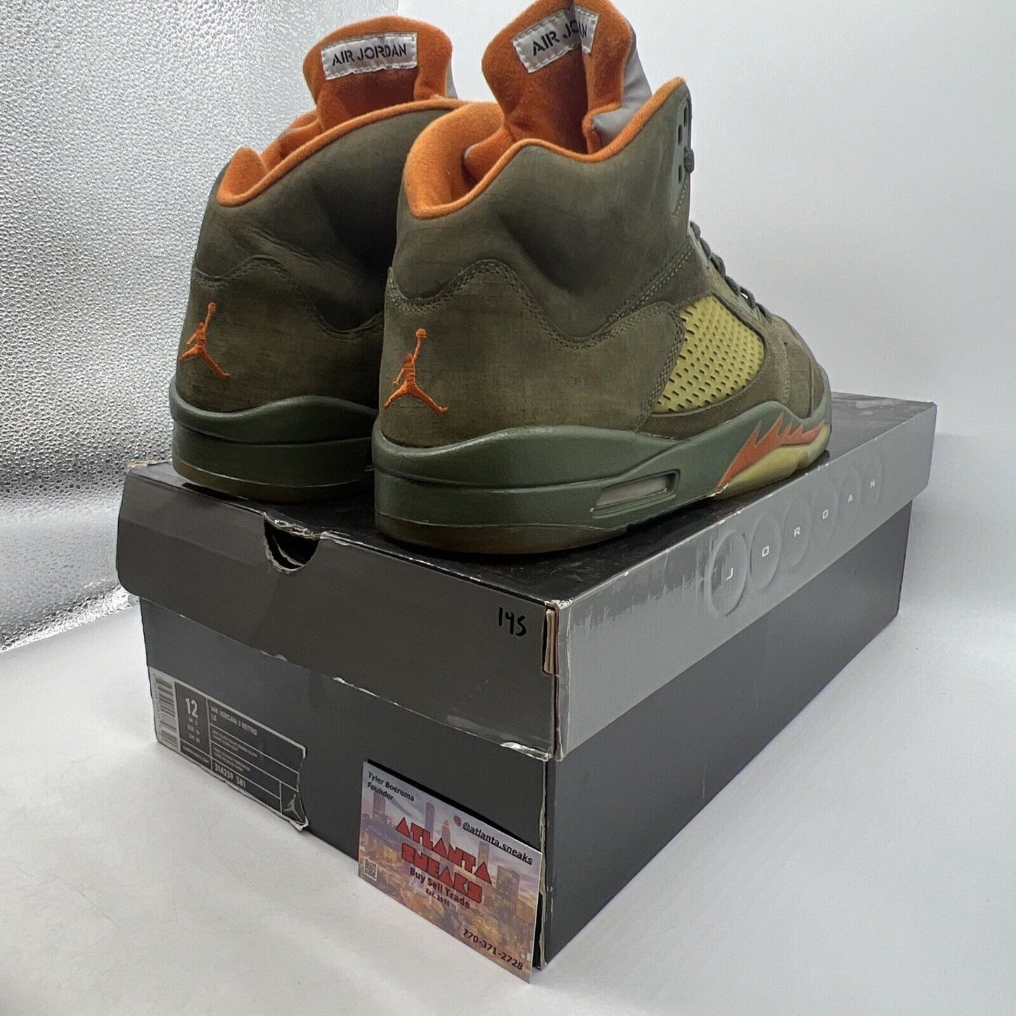 Size 12 - Air Jordan 5 Retro LS Olive Orange Silver (314259-381)