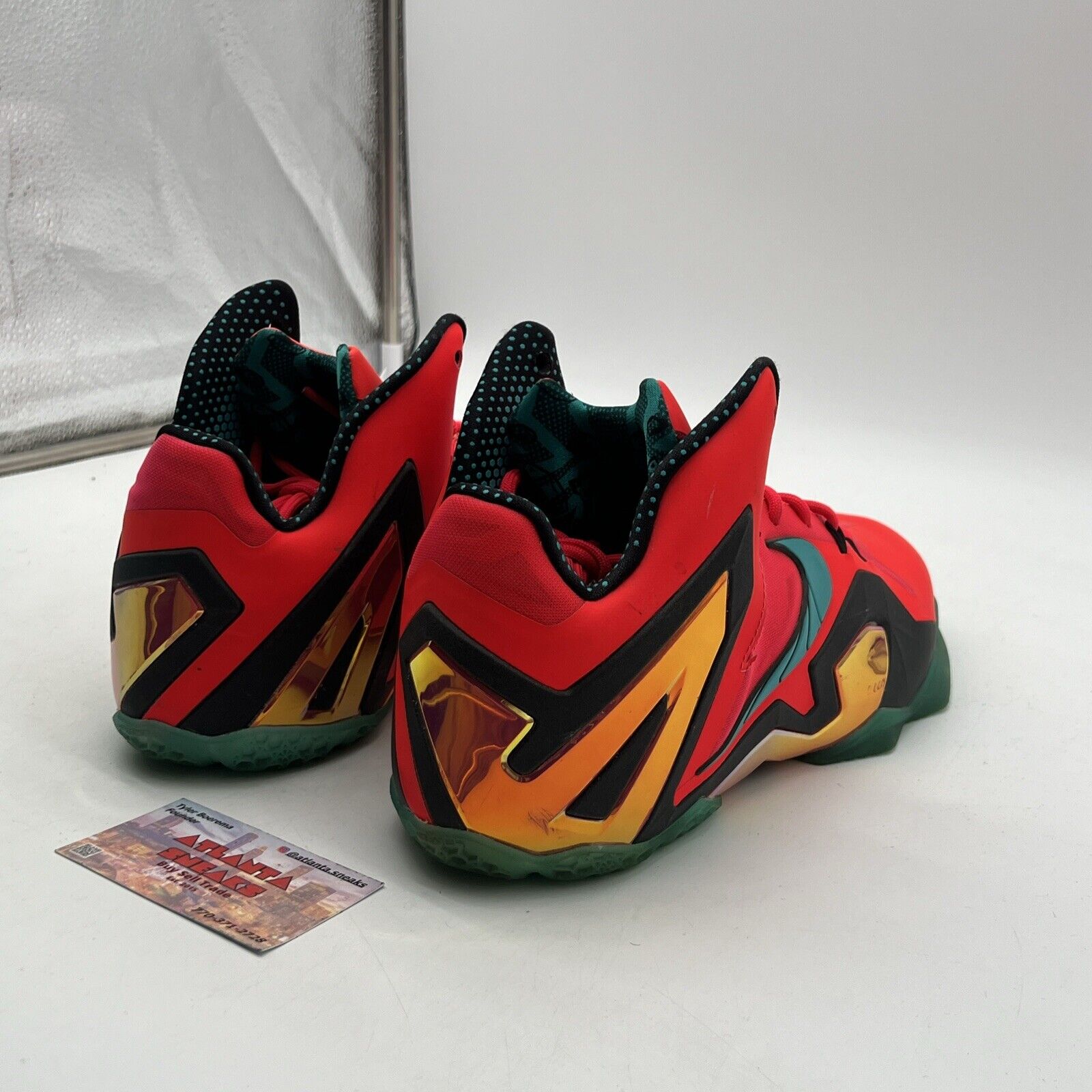 Size 10.5 - Nike LeBron 11 Elite Hero Pack Aqua Red (642846-600)