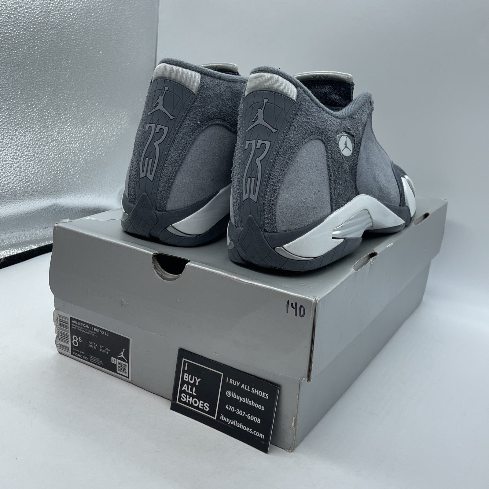 Size 8.5 - Nike Air Jordan 14 Retro Flint Grey White Suede (FJ3460-012)