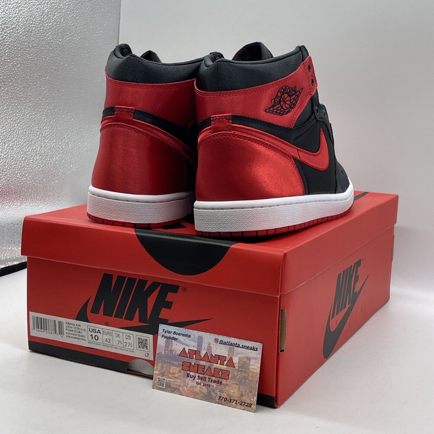 Size 10W - Air Jordan 1 Retro OG 2023 High Satin Bred Black Suede (FD4810-061)