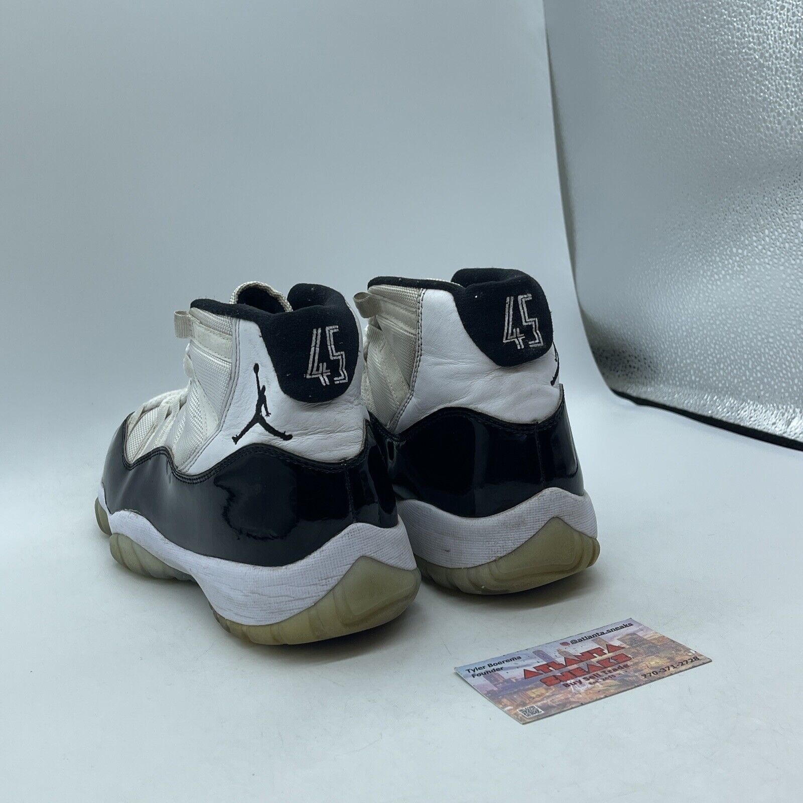 Size 9 - Jordan 11 Retro High Concord Black White Leather Suede (378037-100)