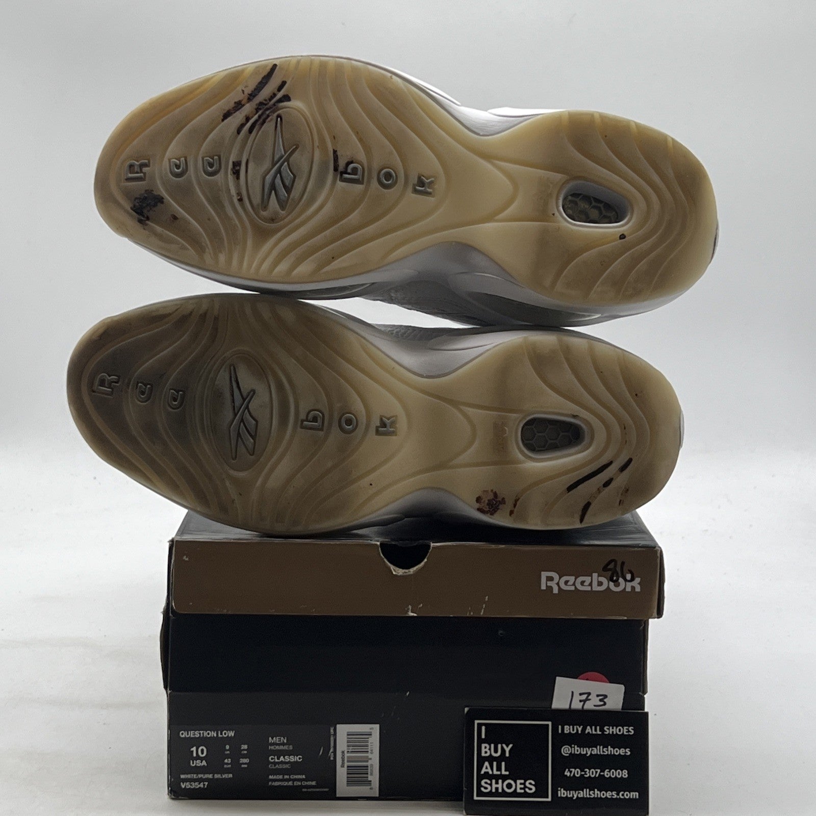 Size 10 - Reebok Question Low White (V53547)