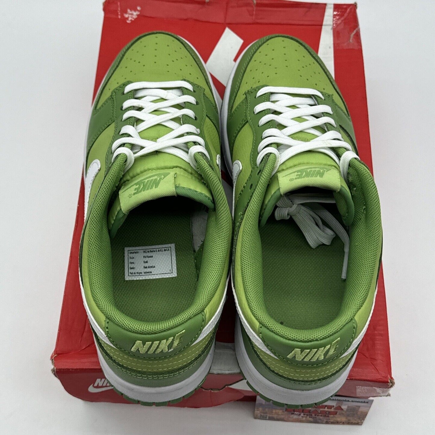 Size 9.5 - Nike Dunk Low Green Chlorophyll Kermit Vibe White Green Leather Og Al