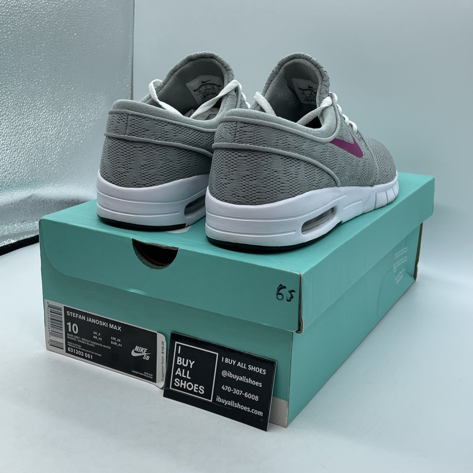 Size 10 - Nike Stefan Janoski Max Gray Purple Suede (631303-061)
