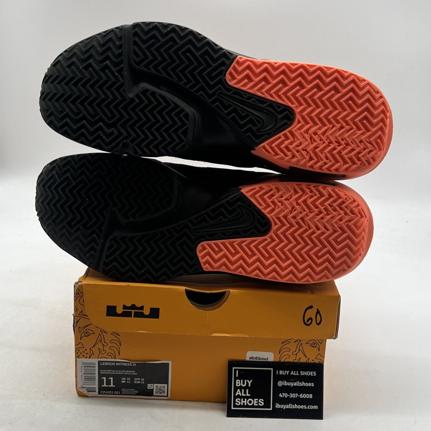 Size 11 - Nike LeBron Witness 6 Black Sequoia Crimson Pulse (CZ4052-001)