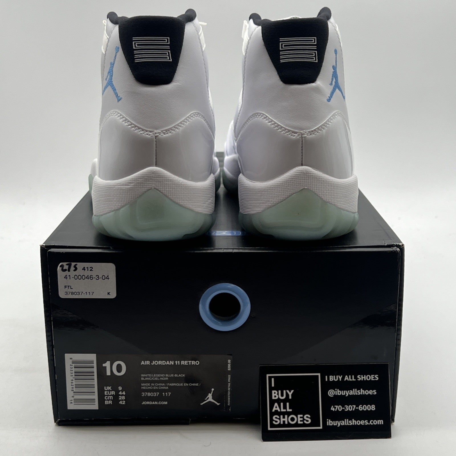 Size 10 - Air Jordan 11 Retro High Legend Blue (378037-117)