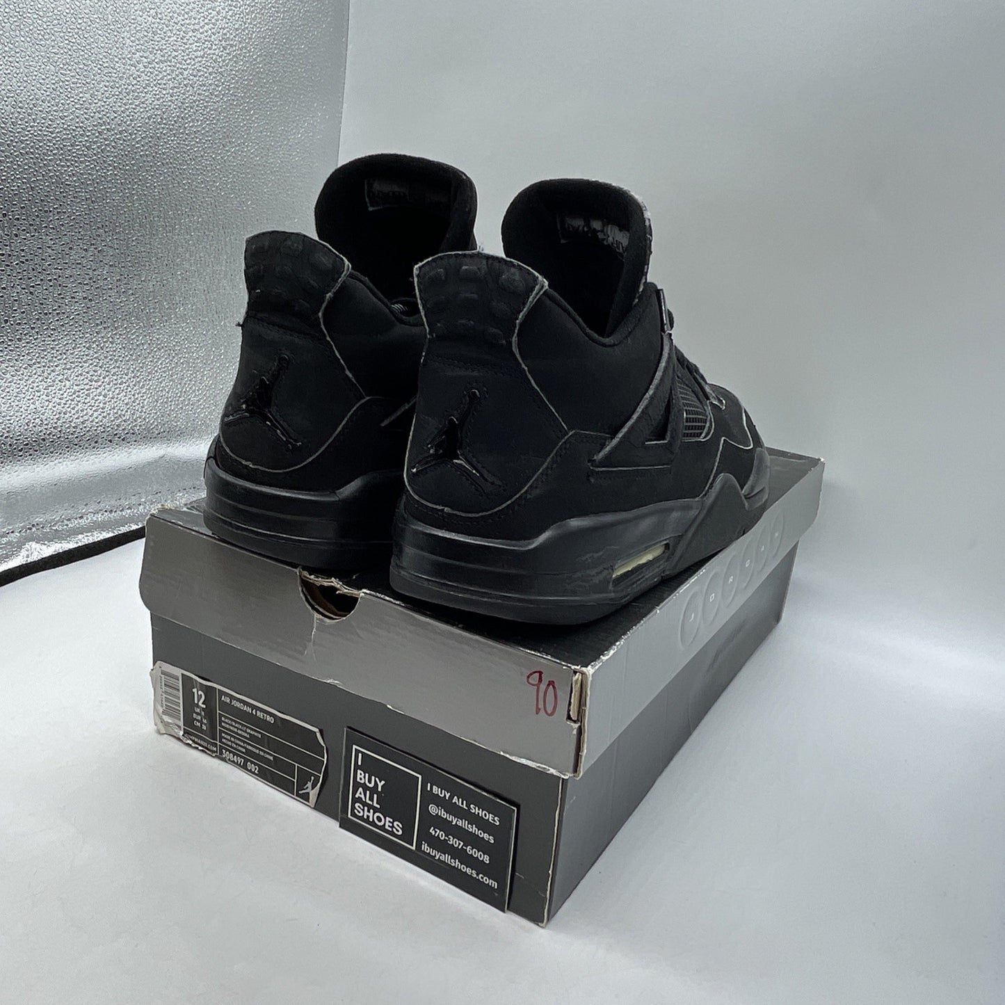 Size 12 - Air Jordan 4 Retro 2006 Black Cat (308497-002)