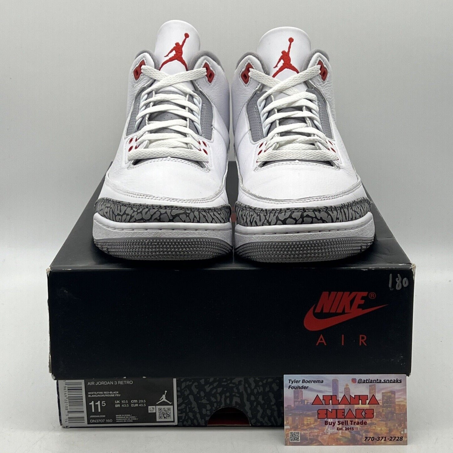 Size 11.5 - Jordan 3 Retro Mid Fire Red Black White Red Leather (DN3707-160)