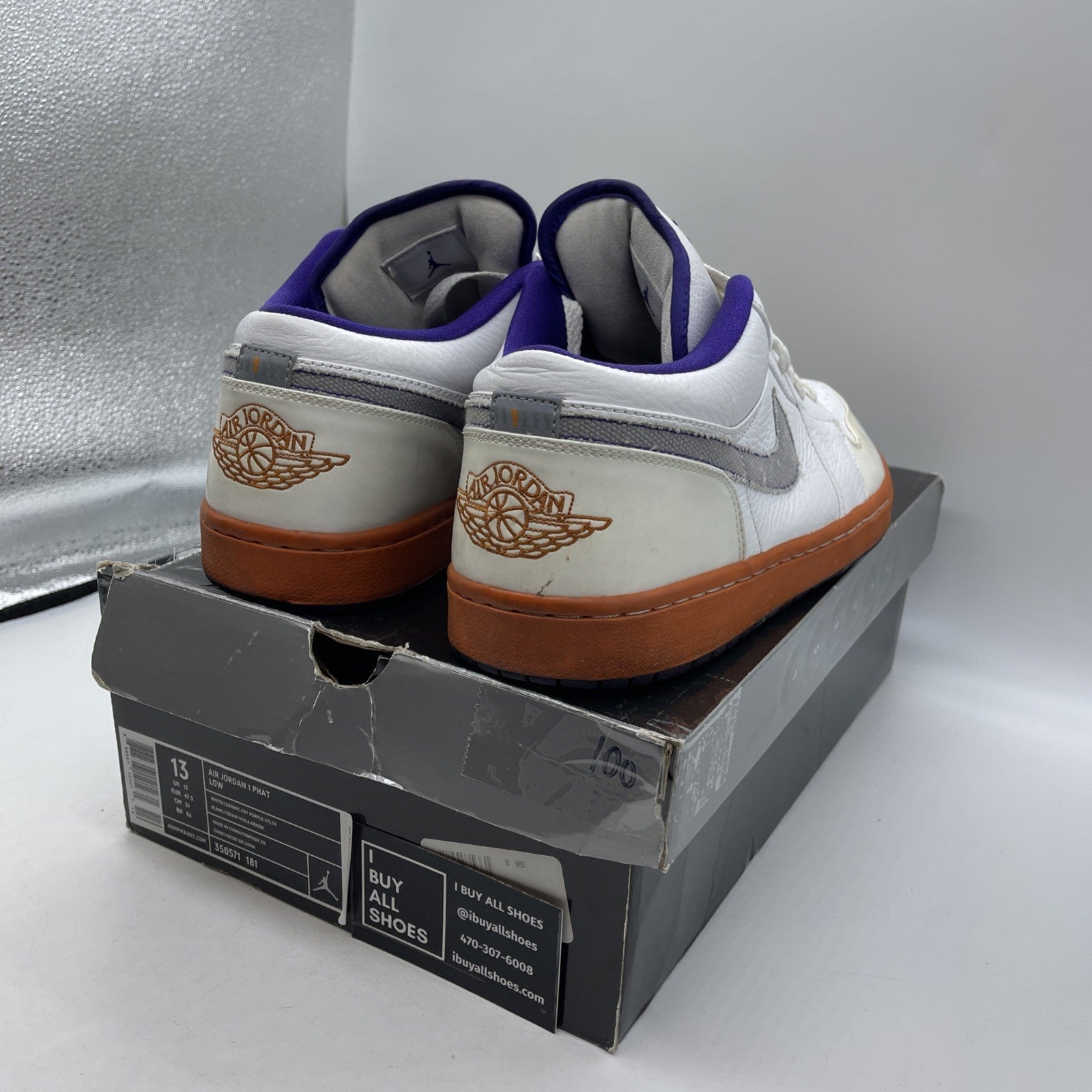 Size 13 - Air Jordan 1 Phat Low Lakers (350571-181)