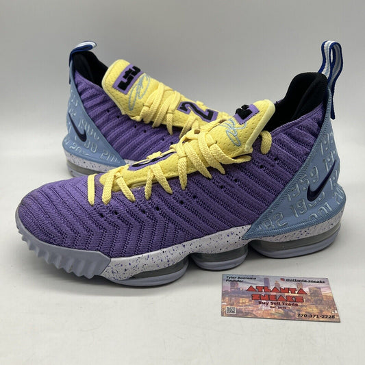 Size 10 - Nike LeBron 16 Lakers Heritage Purple Yellow Black Blue (CK4765-500)