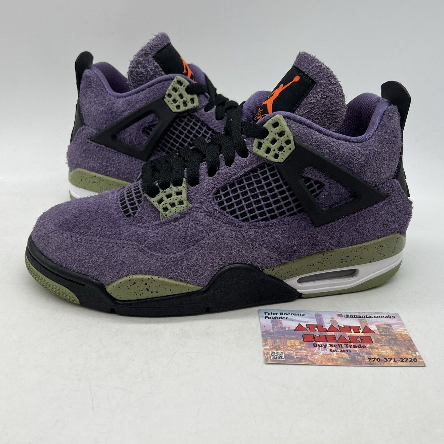 Size 7.5 - Jordan 4 Retro Mid Canyon Purple W Green Black White (AQ9129-500)