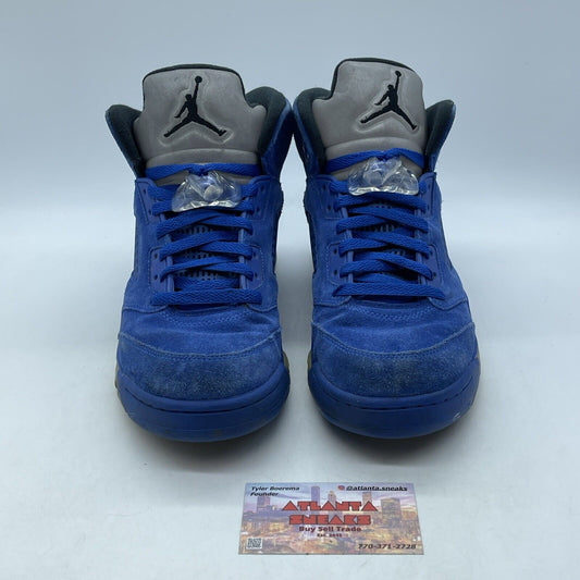 Size 8.5 - Air Jordan 5 Retro Blue Suede Black (136027-401)