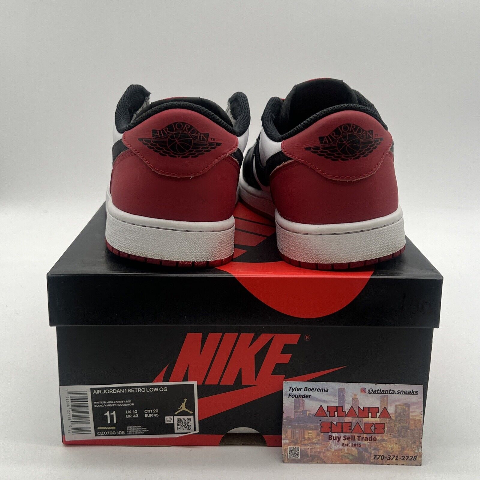 Size 11 - Air Jordan 1 Retro OG Low Black Toe (CZ0790-106)