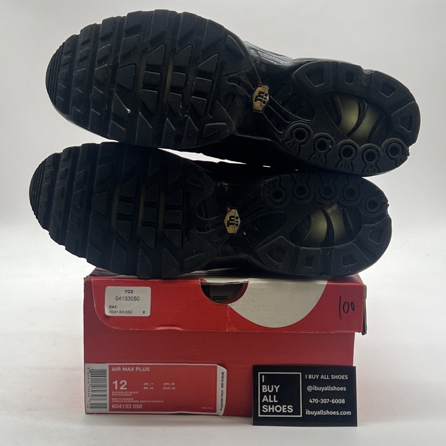 Size 12 - Nike Air Max Plus Low Triple Black (604133-050)