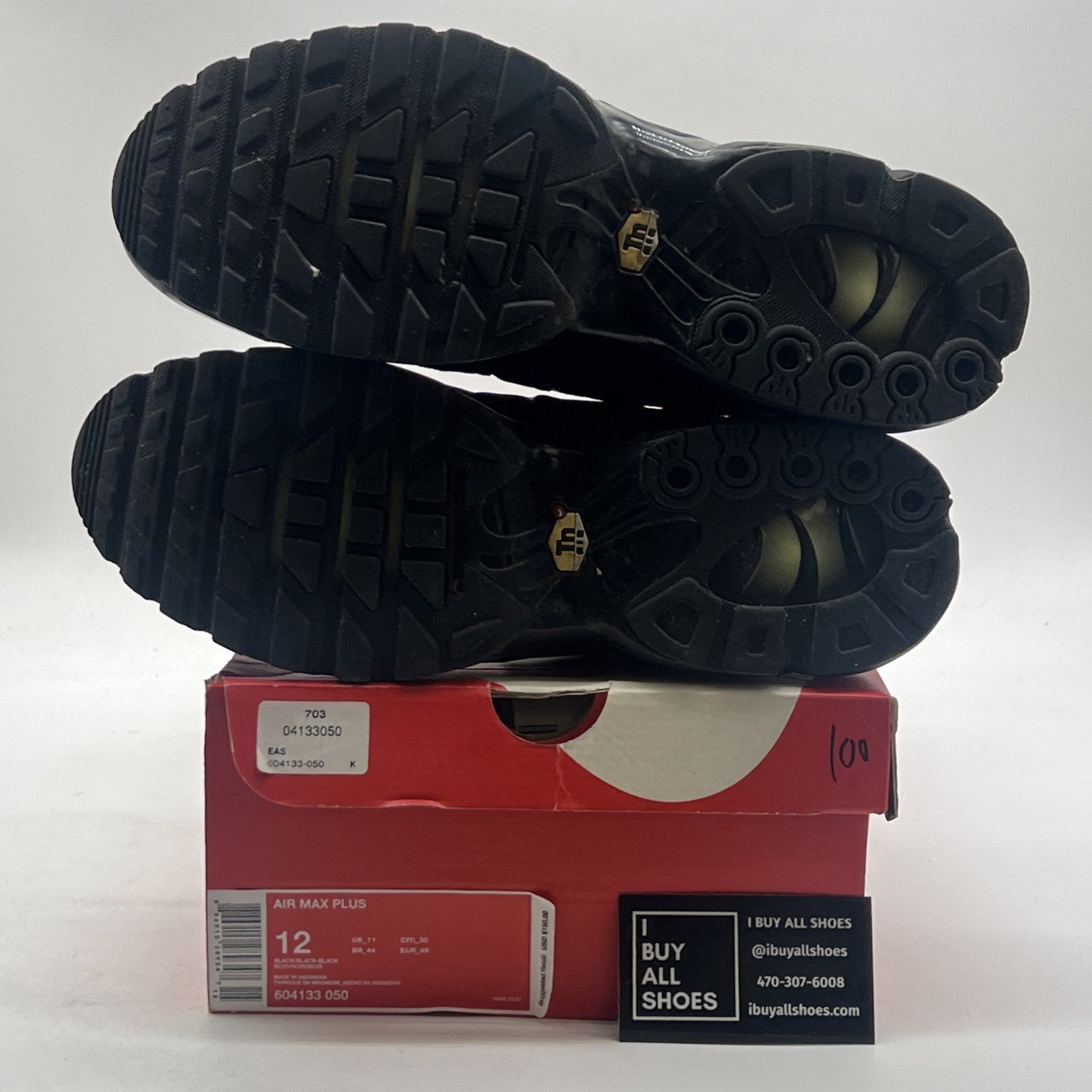 Size 12 - Nike Air Max Plus Low Triple Black (604133-050)
