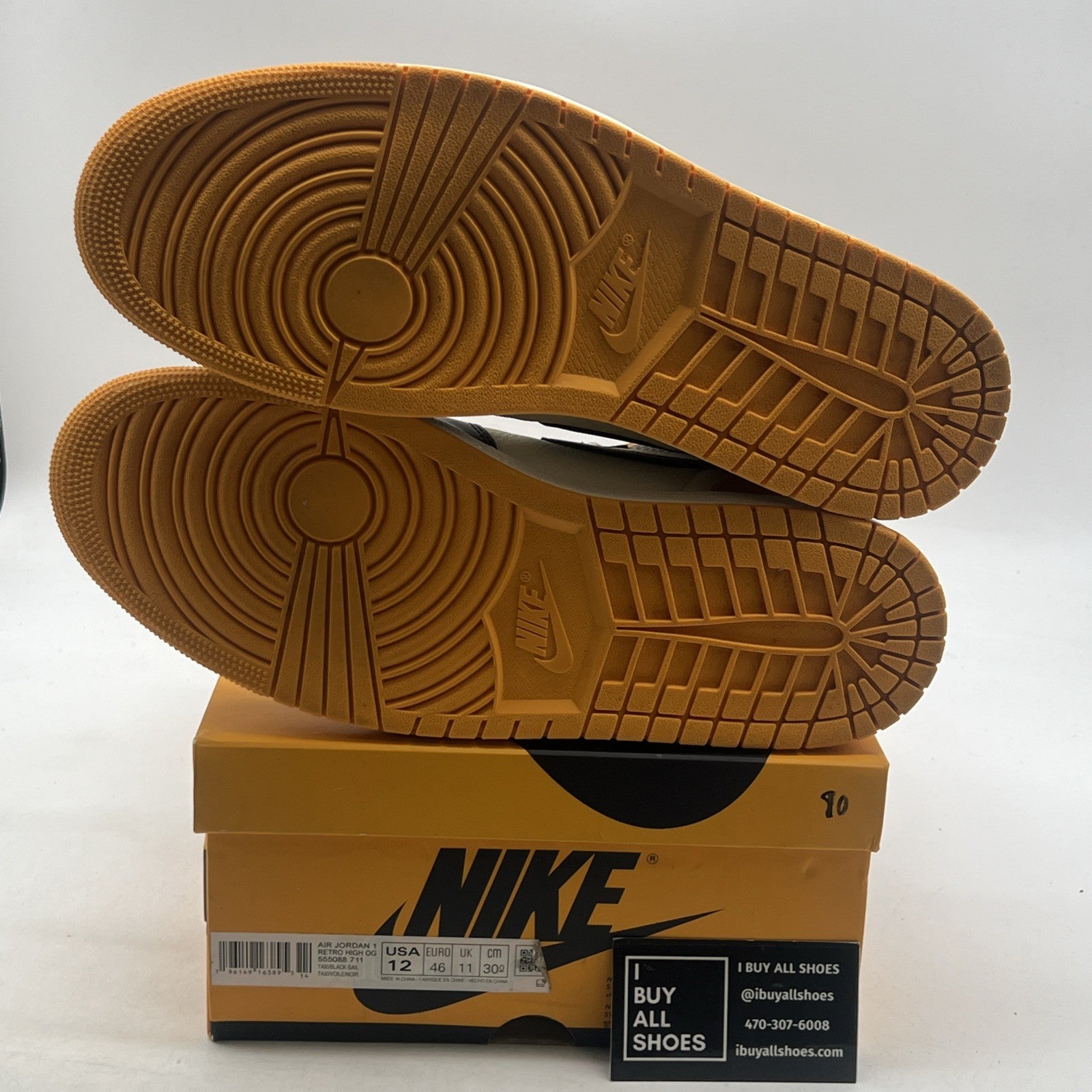 Size 12 - Air Jordan 1 Retro OG High Yellow Toe (555088-711)