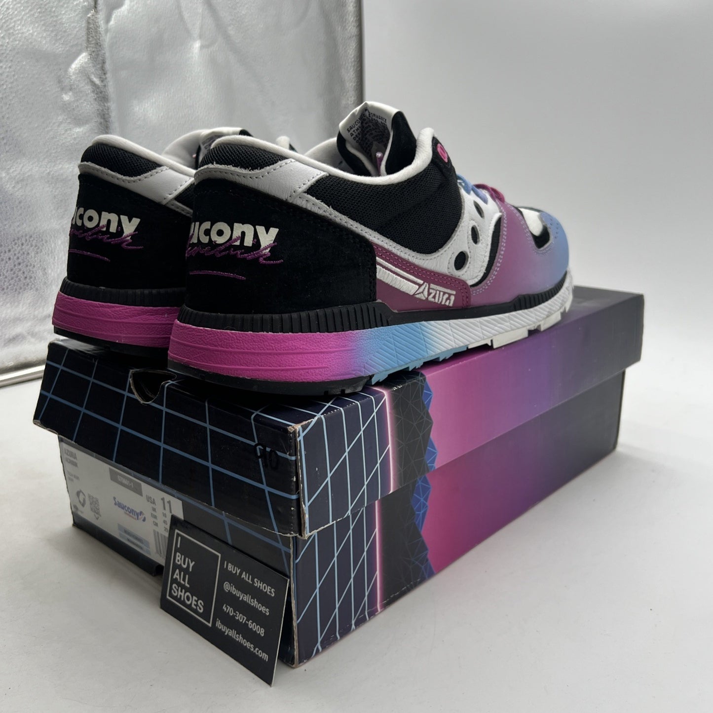 Size 11 - Acribik X Saucony Azura Tech Noir Black White (S70601-1)