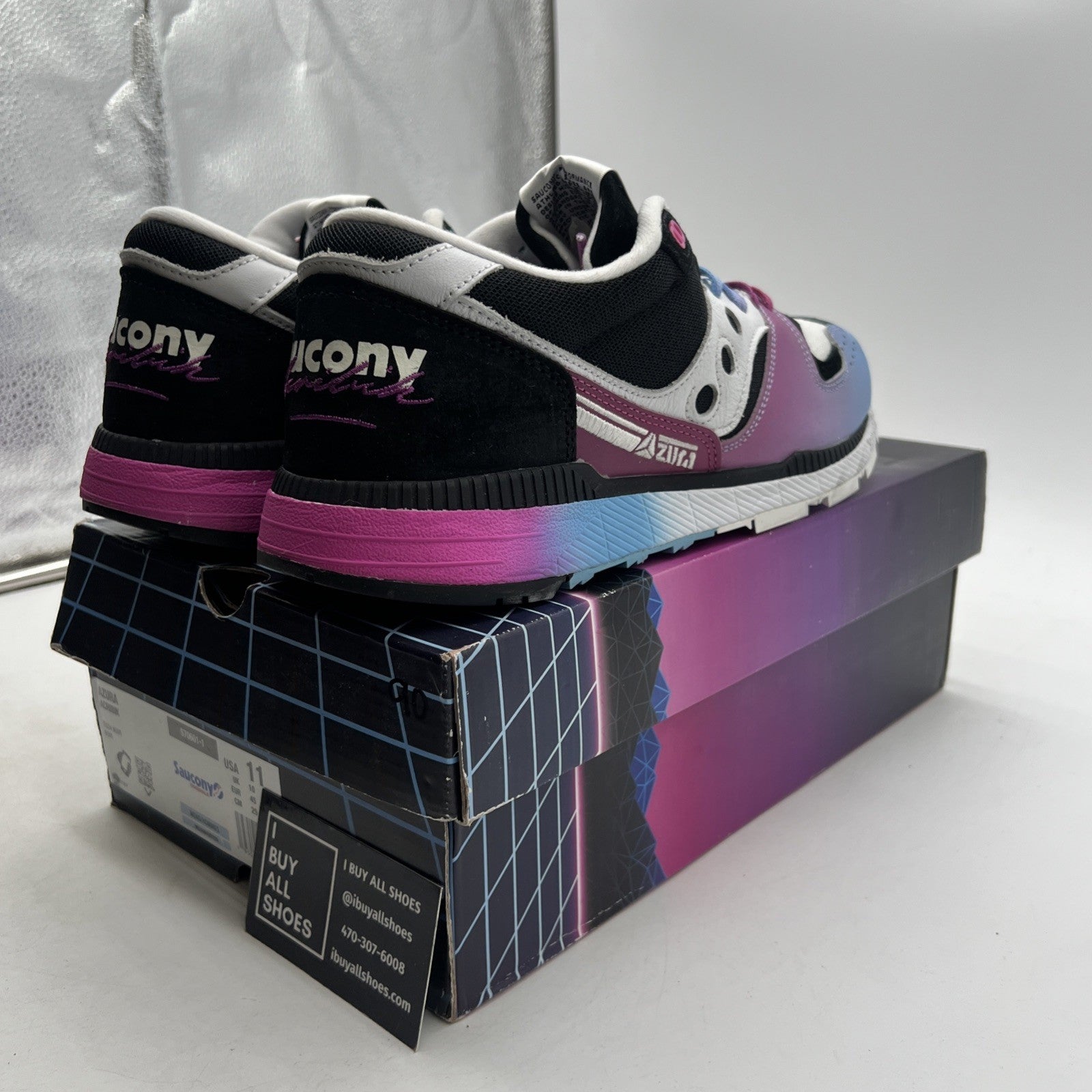 Size 11 - Acribik X Saucony Azura Tech Noir Black White (S70601-1)