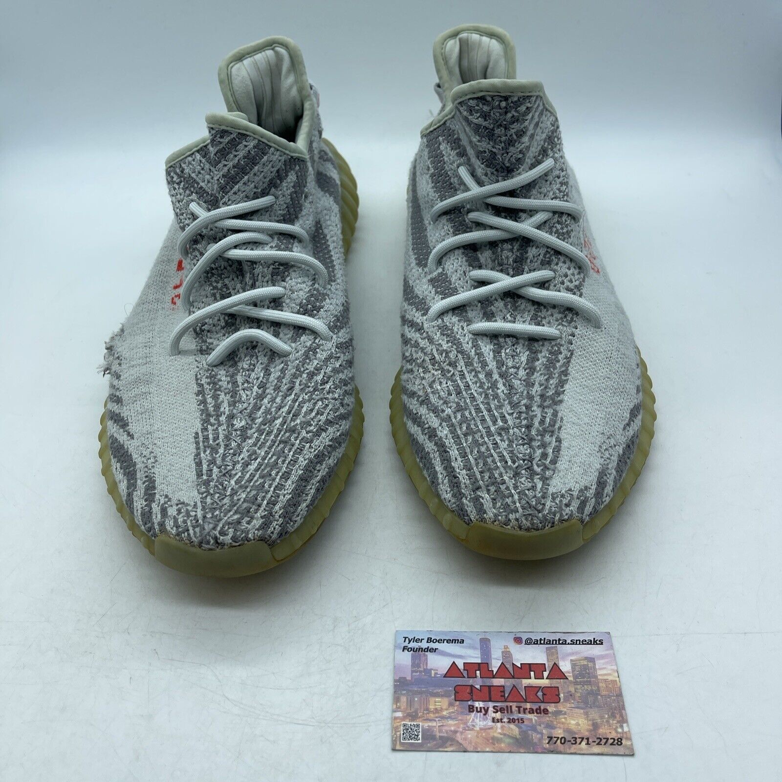 Size 14 - adidas Yeezy Boost 350 V2 Low Blue Tint Grey White (B37571)