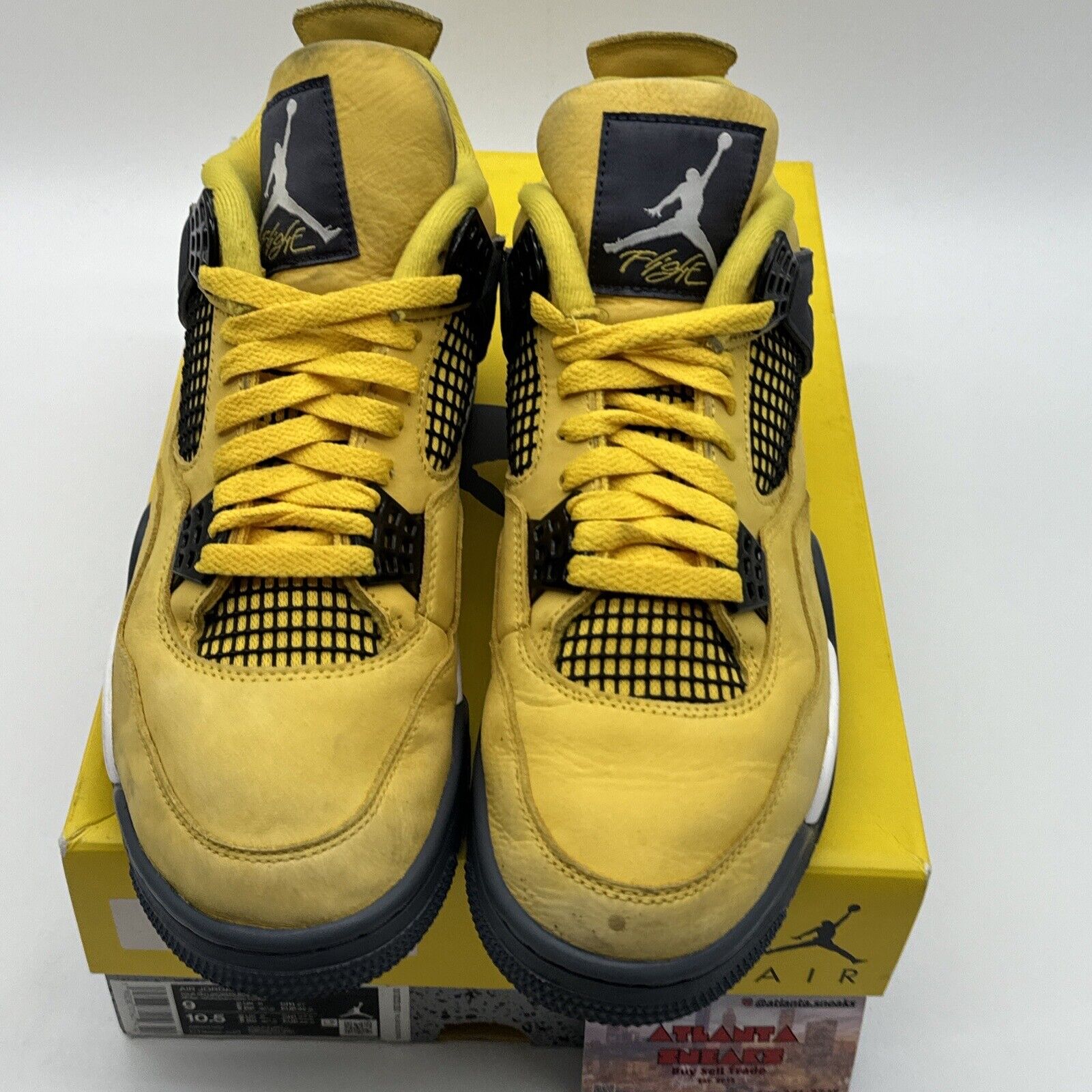 Size 9 - Jordan 4 Retro Mid Lightning Yellow Suede Grey OG Box White Leather Ret