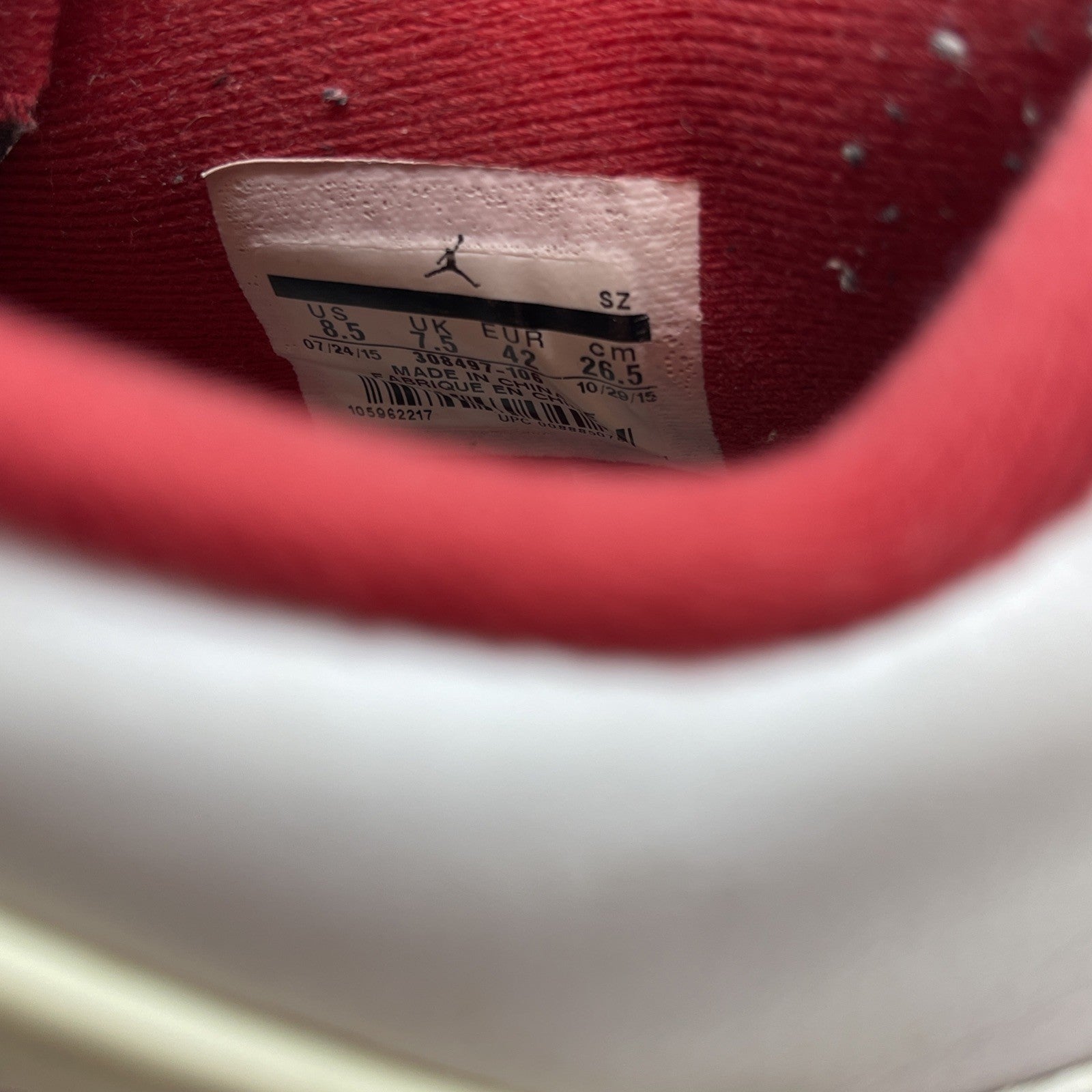 Size 8.5 - Jordan 4 Retro alternate 89 2016 Red White Leather (308497-106)
