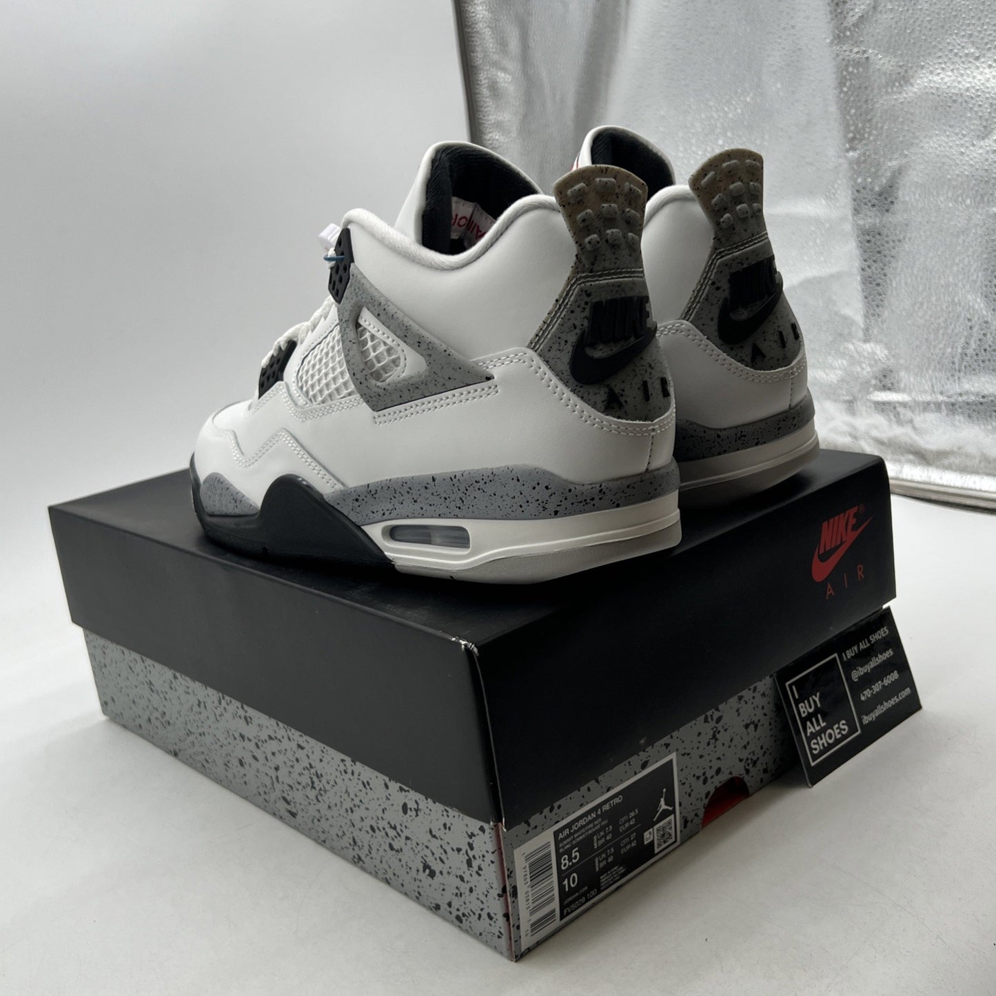 Size 8.5 - Air Jordan 4 Retro OG 2025 White Cement (FV5029-100)