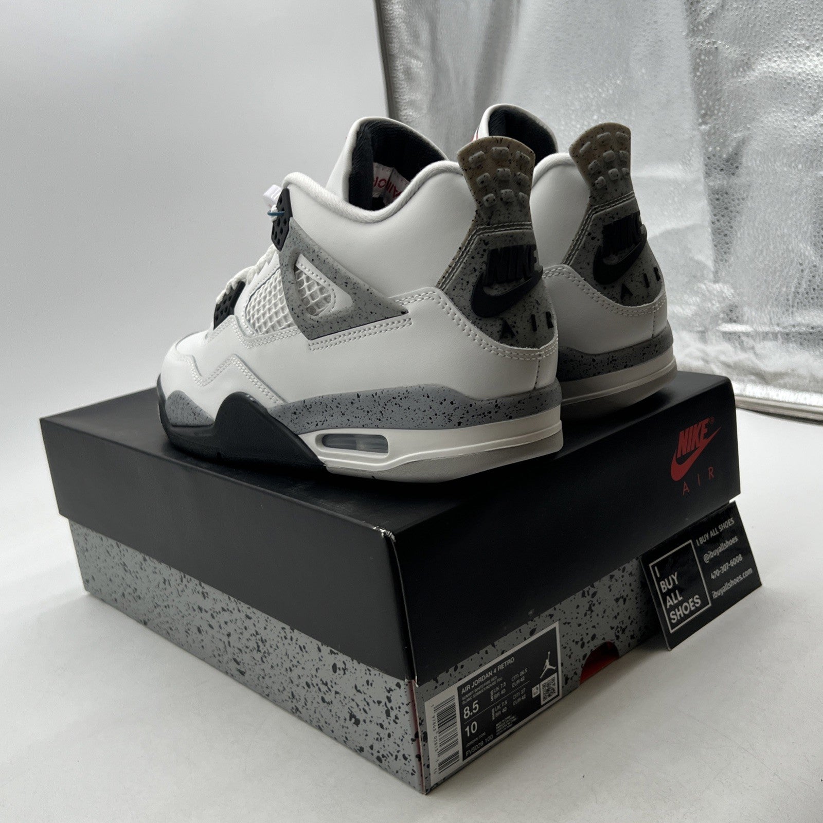 Size 8.5 - Air Jordan 4 Retro OG 2025 White Cement (FV5029-100)
