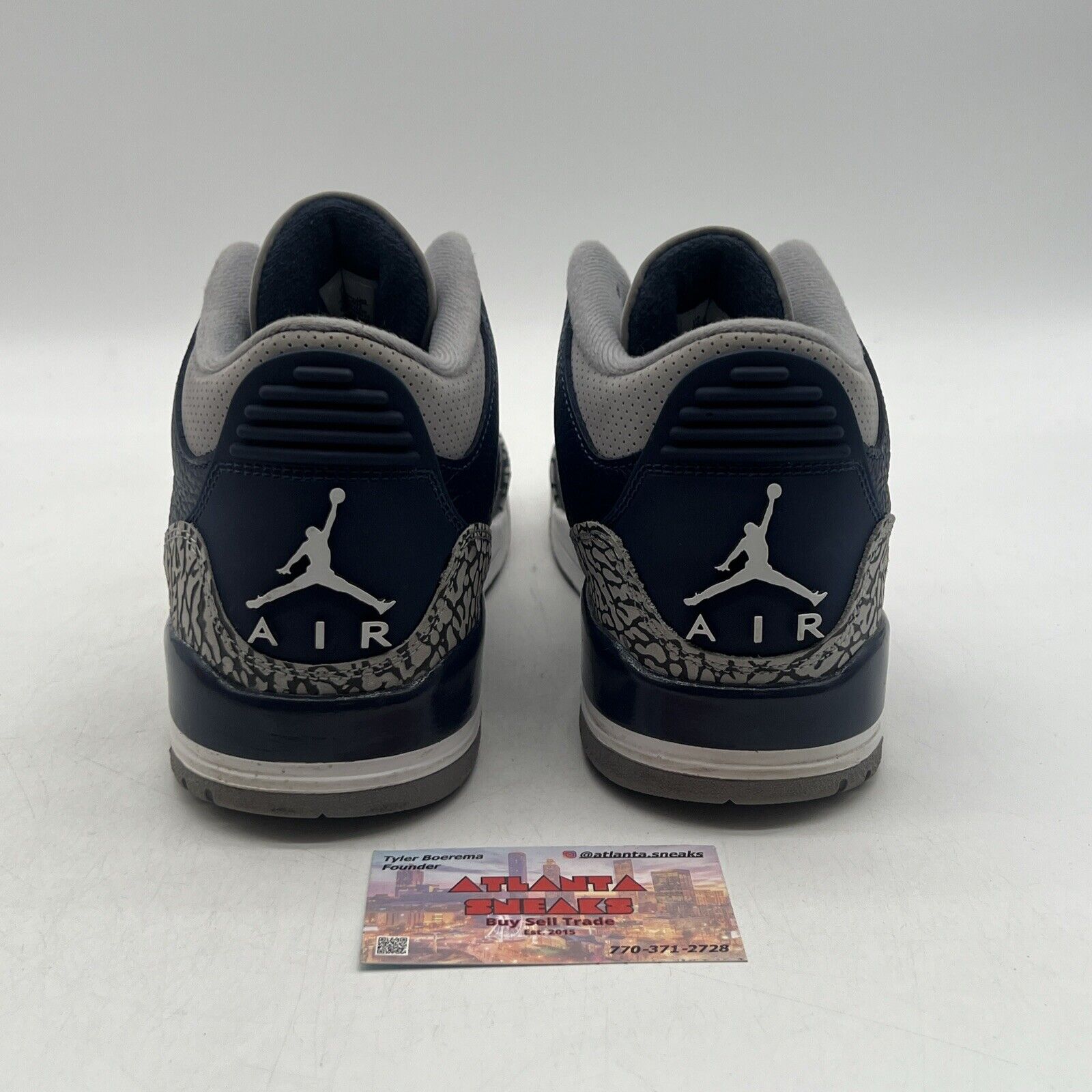 Size 10 - Jordan 3 Retro Blue Navy White Grey Leather (CT8532-401)