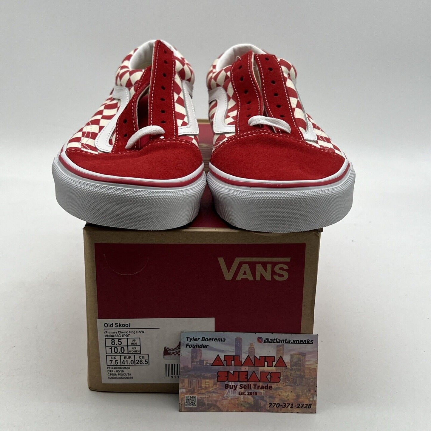 Size 8.5 - Vans Old Skool Shoes Red N White Checkered (VN0A38G1P0T)