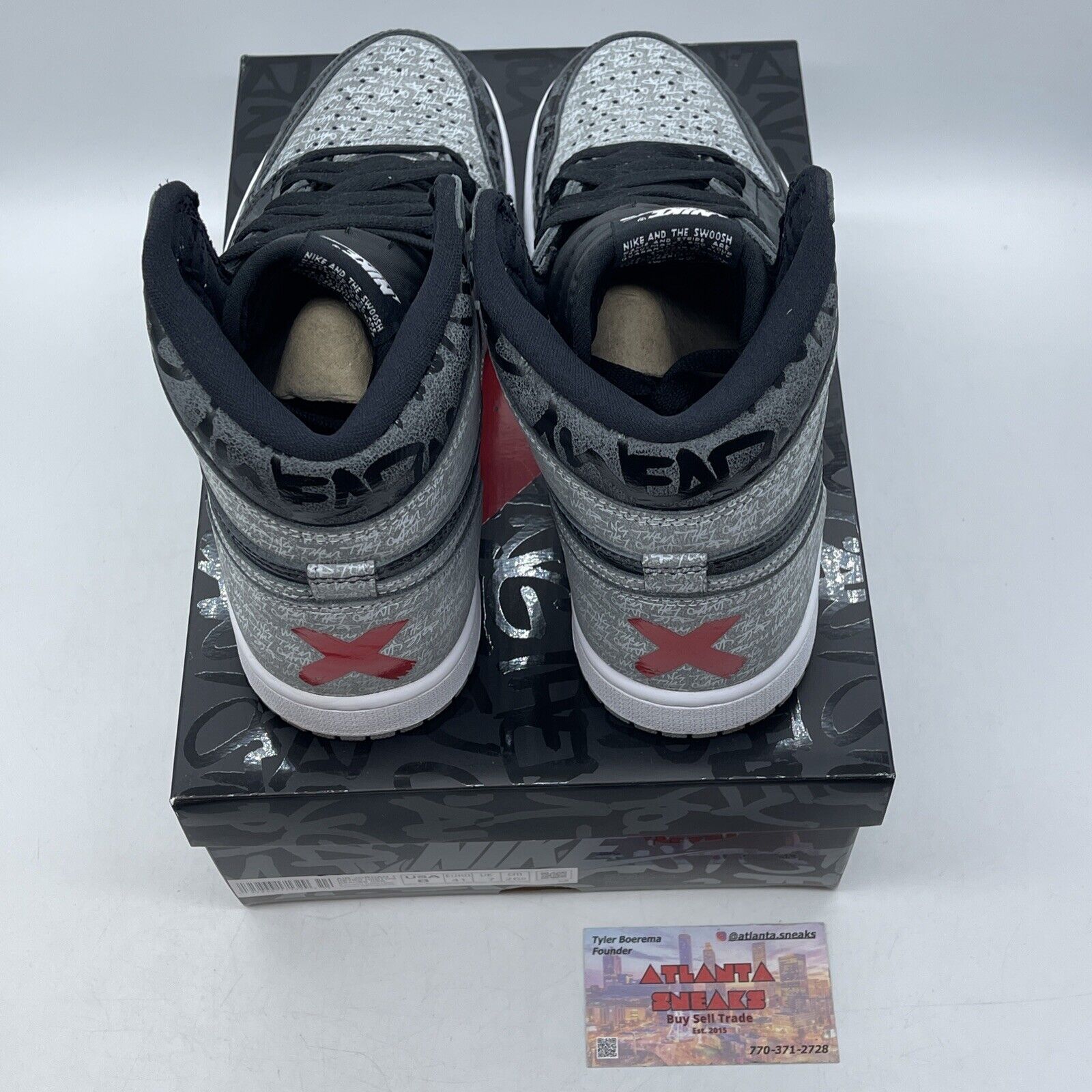 Size 8 - Jordan 1 OG High Rebellionaire Grey White Black Red (555088-036)