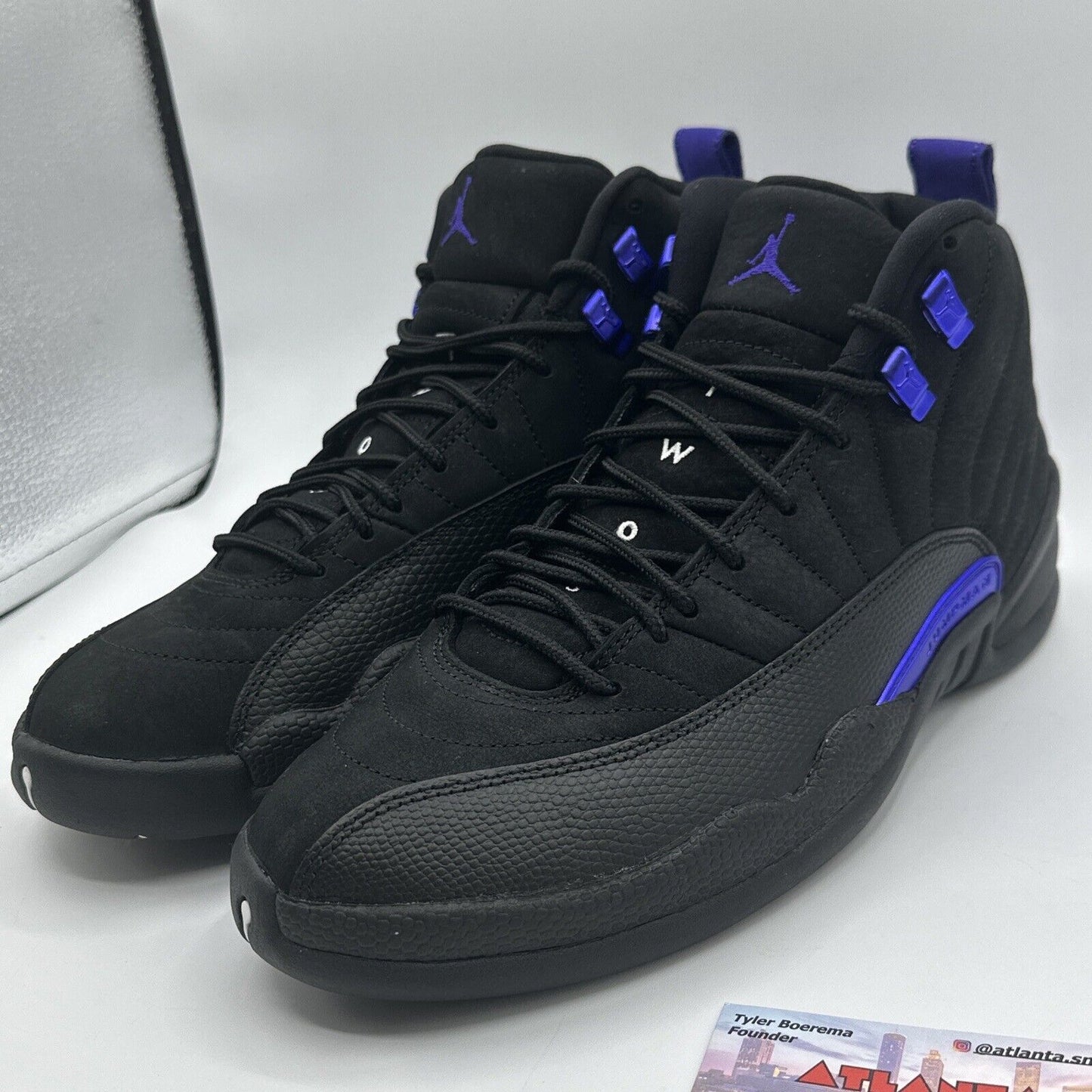 Size 9.5 - Jordan 12 Retro Dark Concord 2020 Prior em Black Suede Vnds White Icy