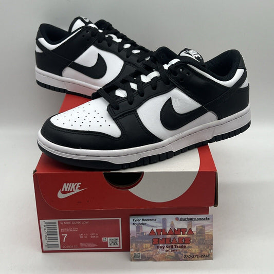 Size 7 - Nike Dunk Low Black White Brand New Og All