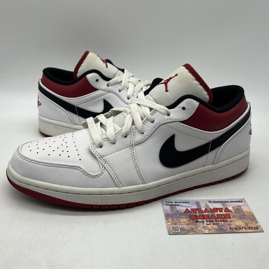 Size 9 - Air Jordan 1 Low White University Red White (553558-118)