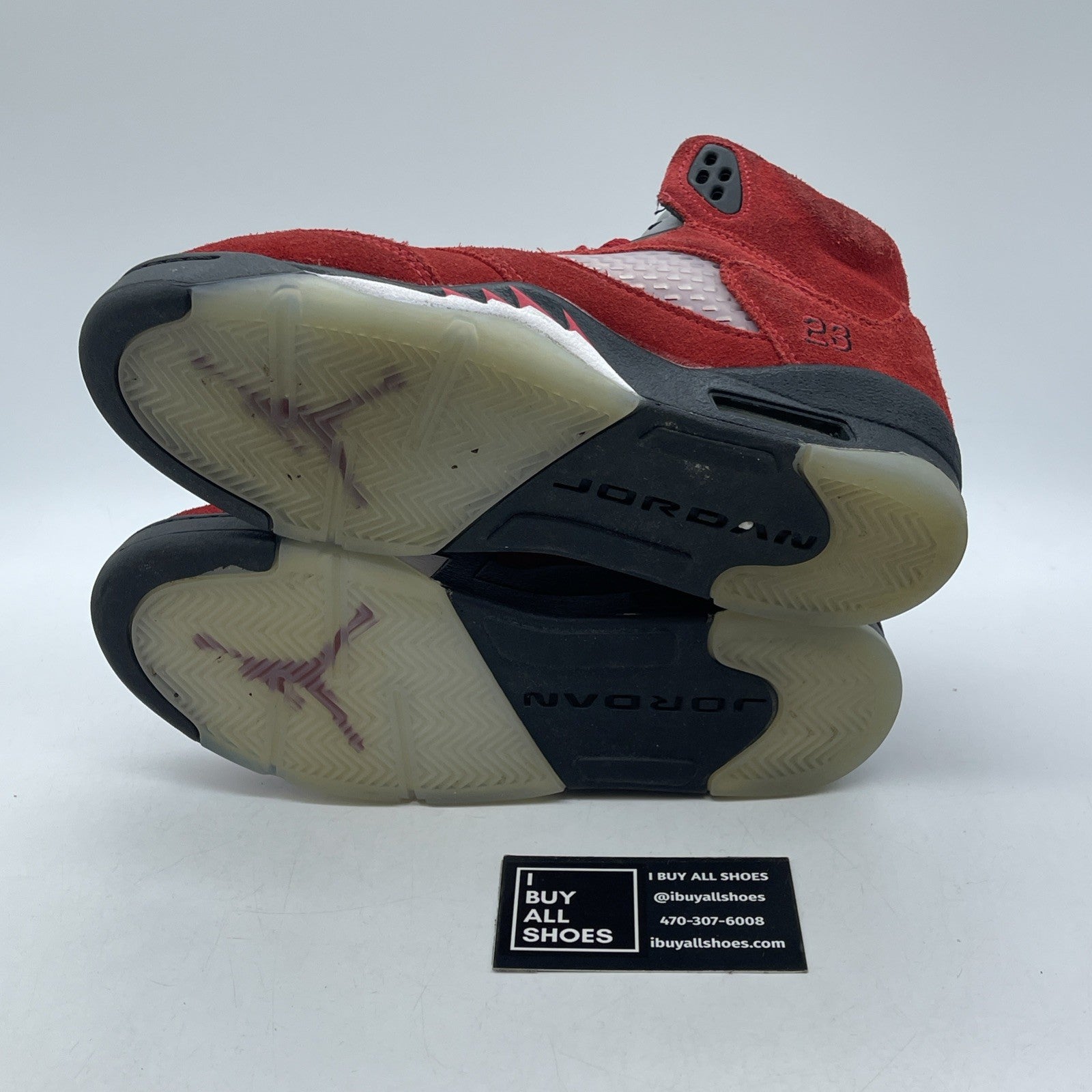 Size 5.5Y - Jordan 5 Retro Mid Raging Bull Red Black Suede (440888-600)