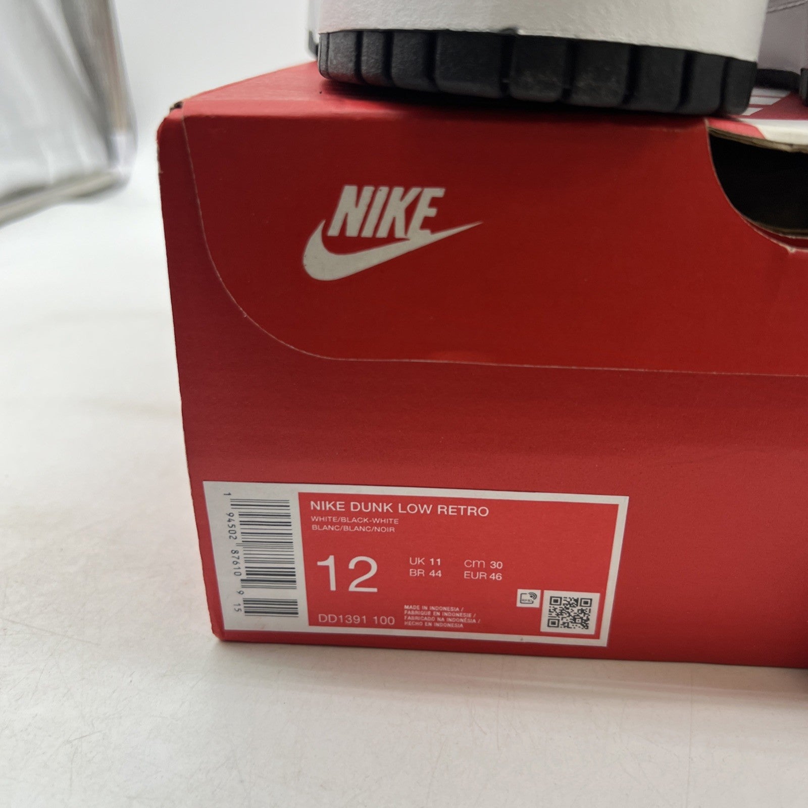 Size 12 - Nike Dunk Low Black White (DD1391-100)