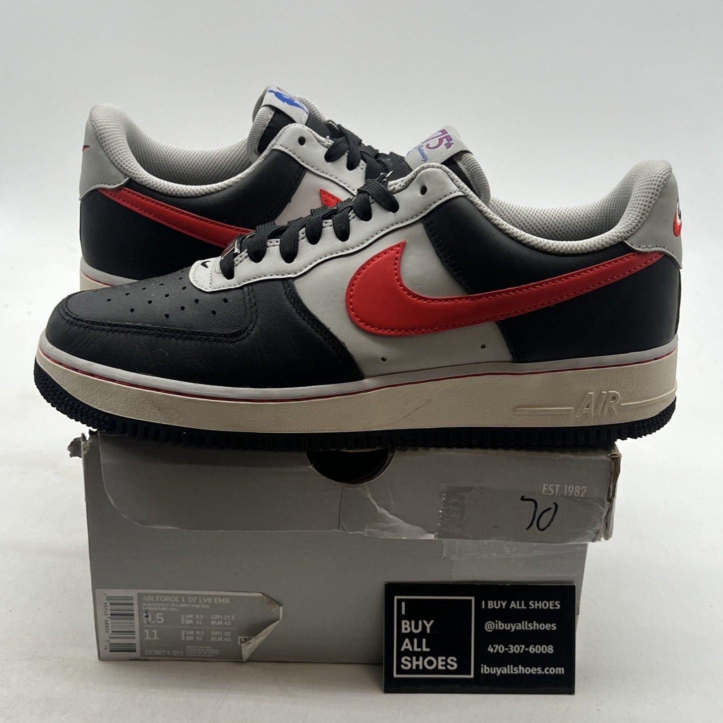 Size 9.5 - Nike Air Force 1 '07 LV8 x NBA Shoes Athletic Sneakers (DC8874-001)